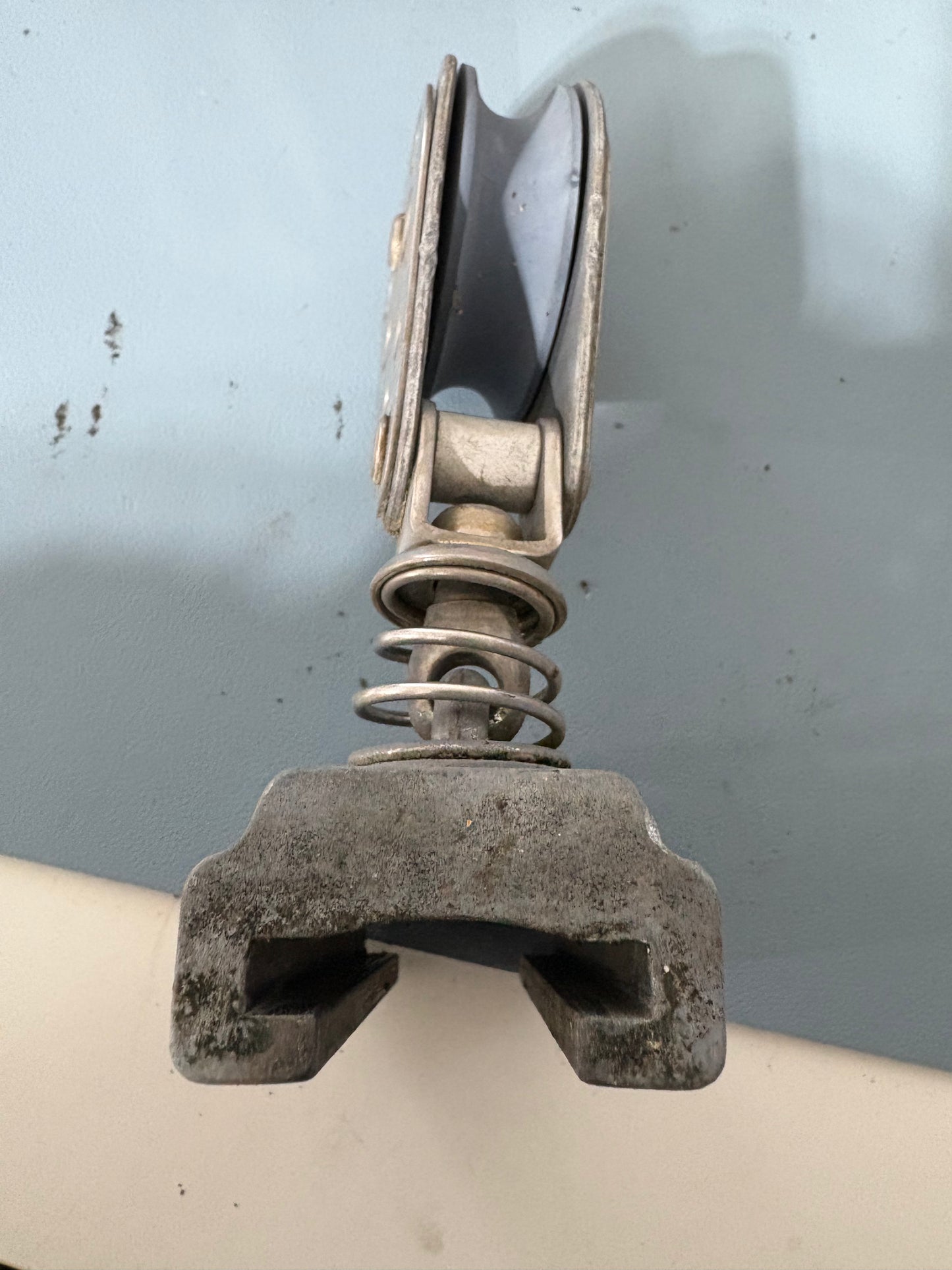 Large Garhauer Spring Block with 1 1/4" Track Car - 2 1/4" Sheave - 6" Total Height