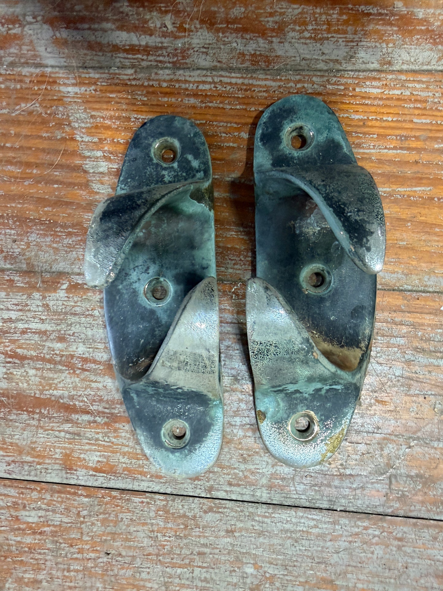 PAIR Unique Chromed Bronze 5 1/2" Chock Cleats
