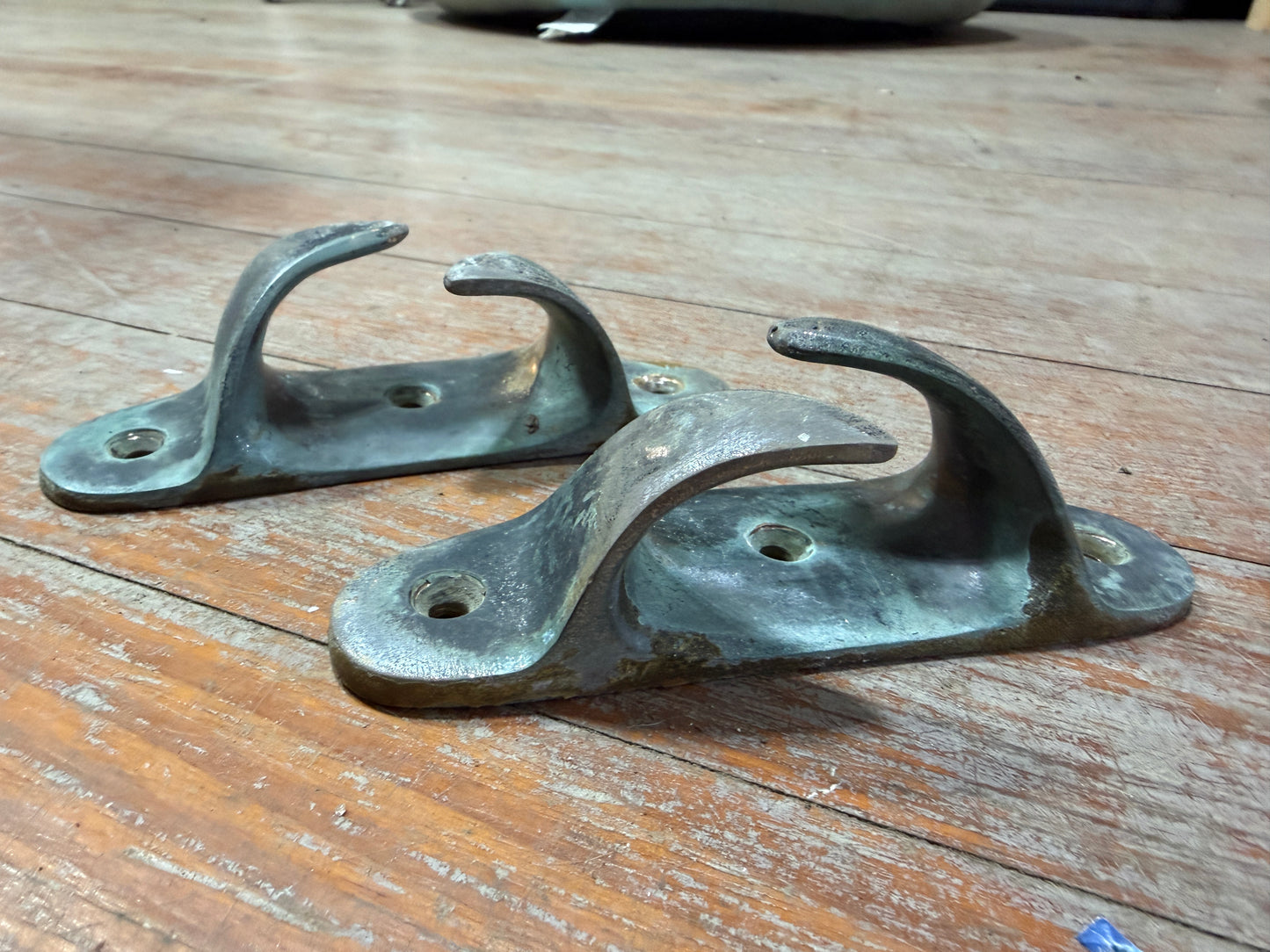 PAIR Unique Chromed Bronze 5 1/2" Chock Cleats