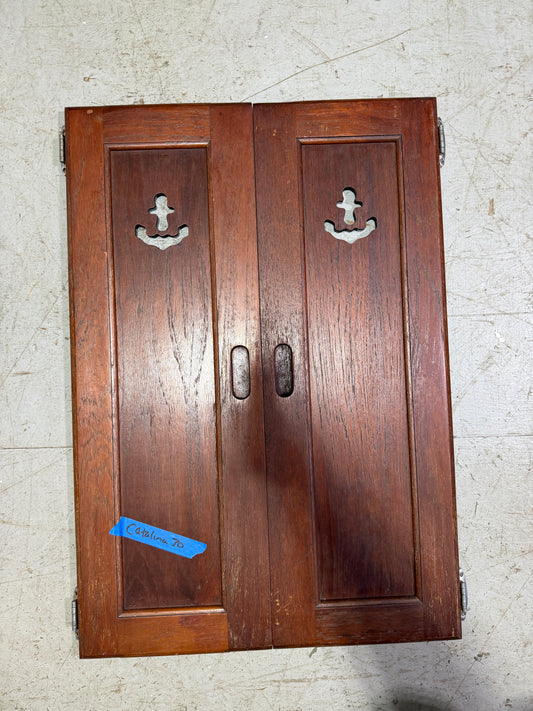 PAIR Catalina 30 Long Interior Door - ID 28 3/4” Long x 9 3/4” Wide - Dark Wood -- #389