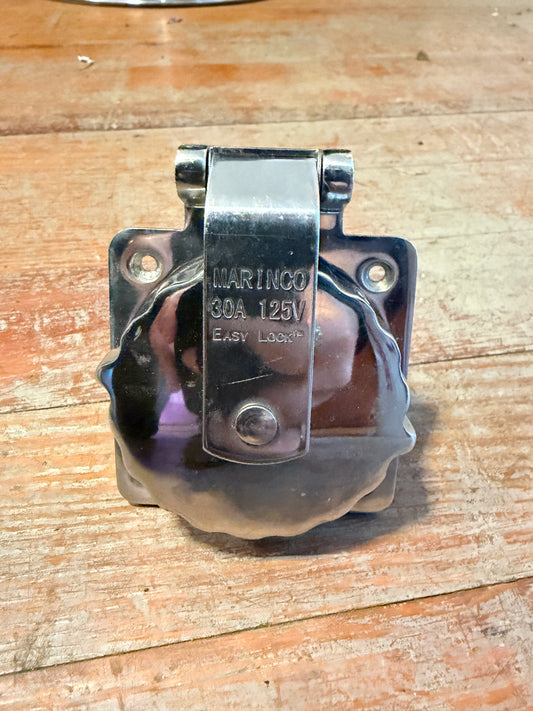 Marinco Stainless Steel 30A 125V Grounding Plug