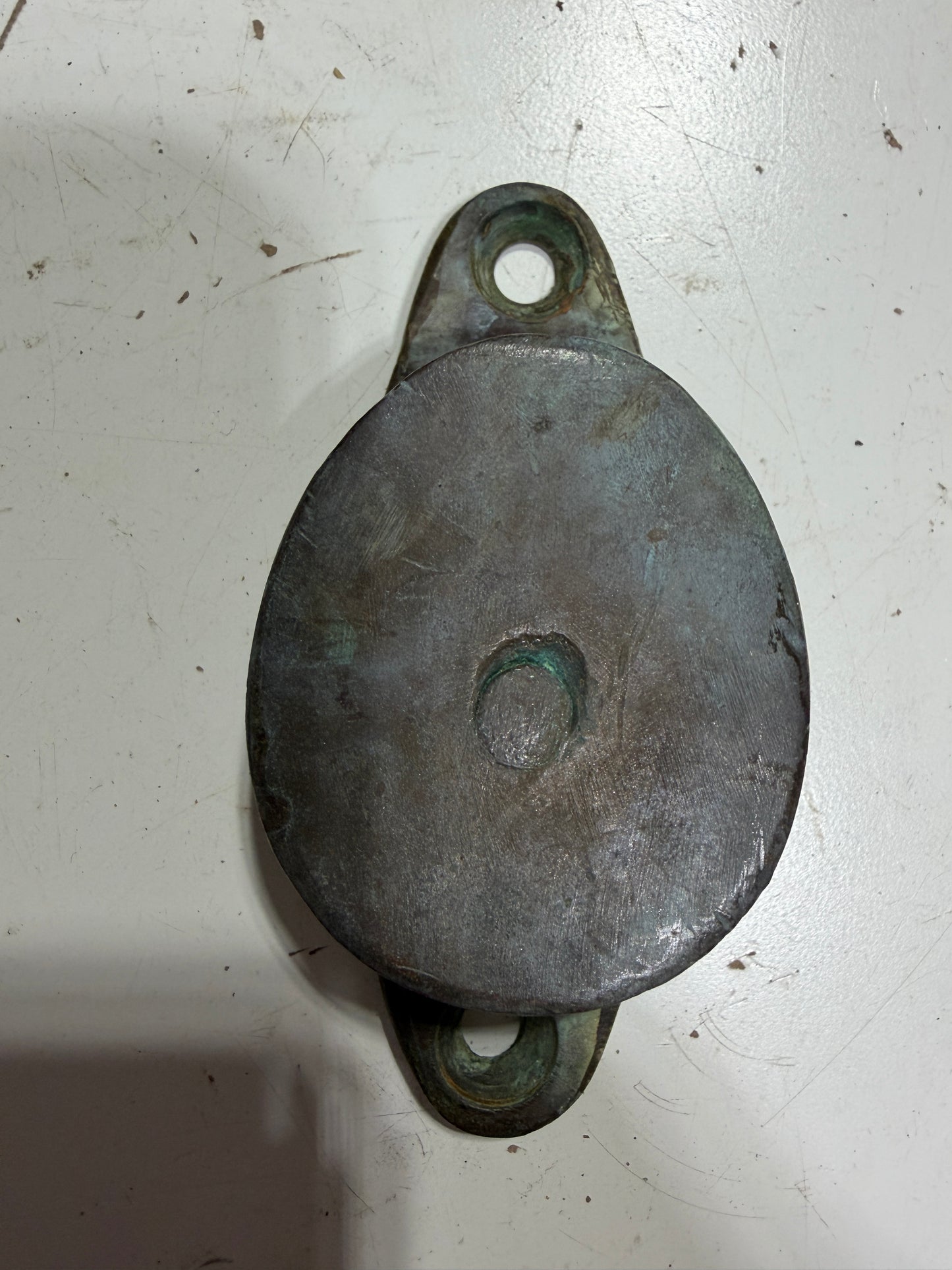 Vintage Bronze Cheek Block - 1 3/4" Sheave - 3/8" Line Diameter