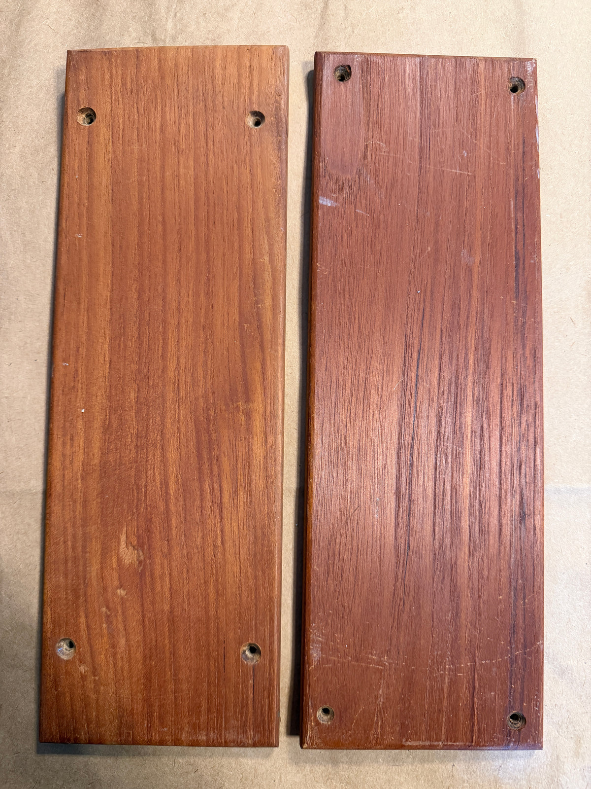 PAIR Small Teak Boards - 13 1/2" long x 4 9/16" width x 3/8" thickness - Pearson 27