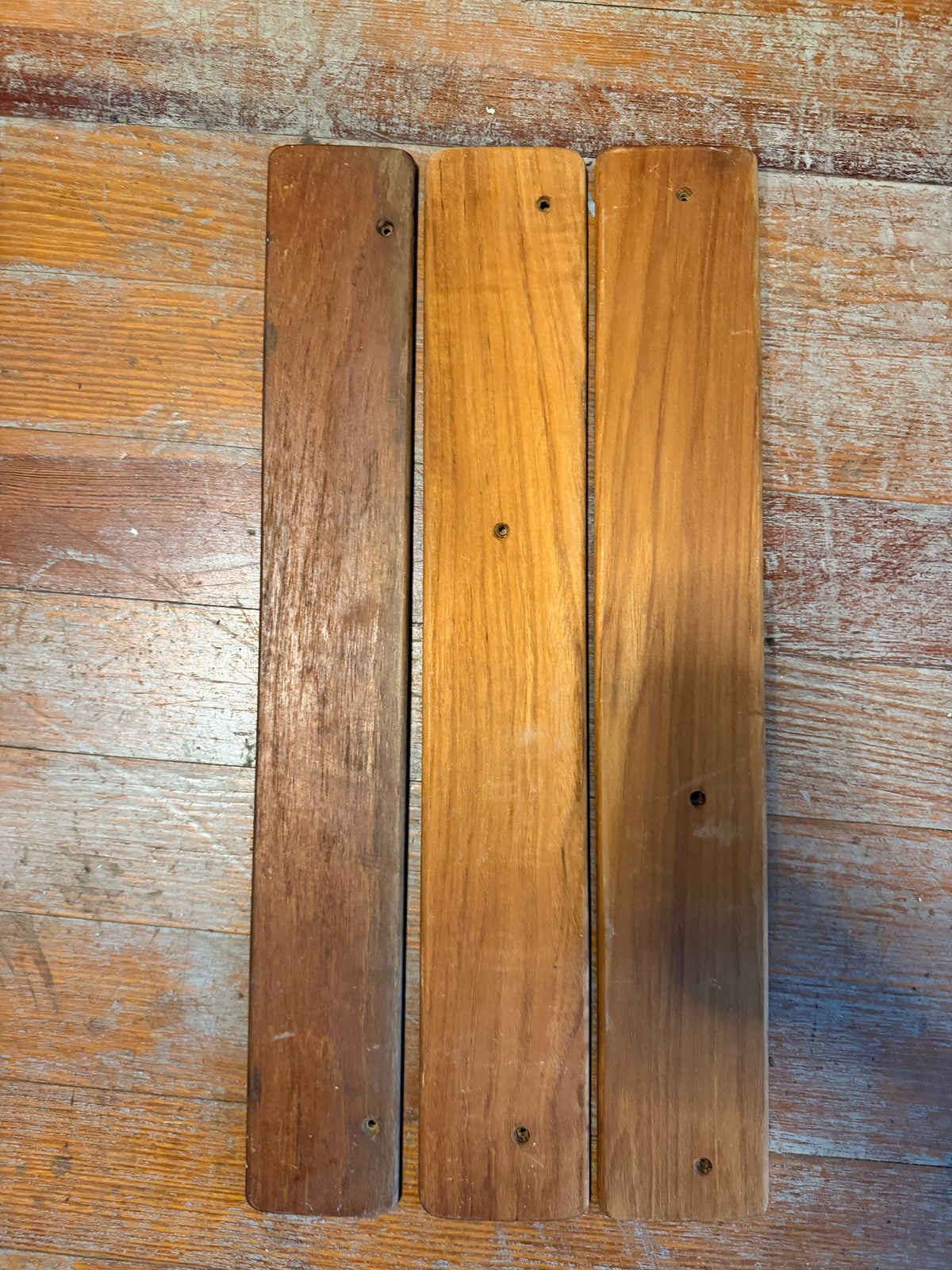3 Pieces Teak Trim - 21" Length x 3" and 3 5/16" Width x 3/8" Thickness - Pearson 27