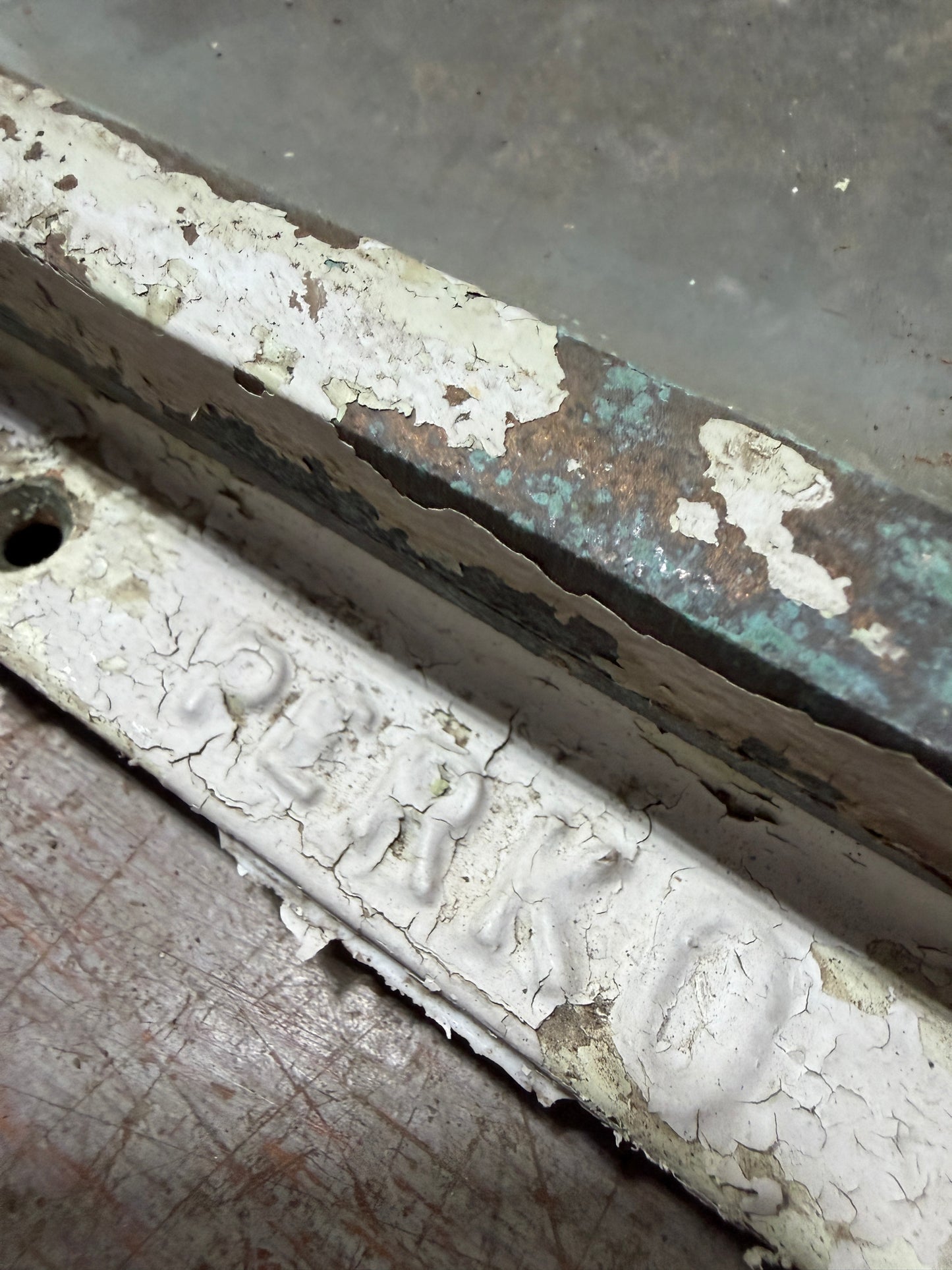 Bronze Perko Porthole - 12 1/2" Long x 5 1/2" Wide - Broken Dog & Painted Over