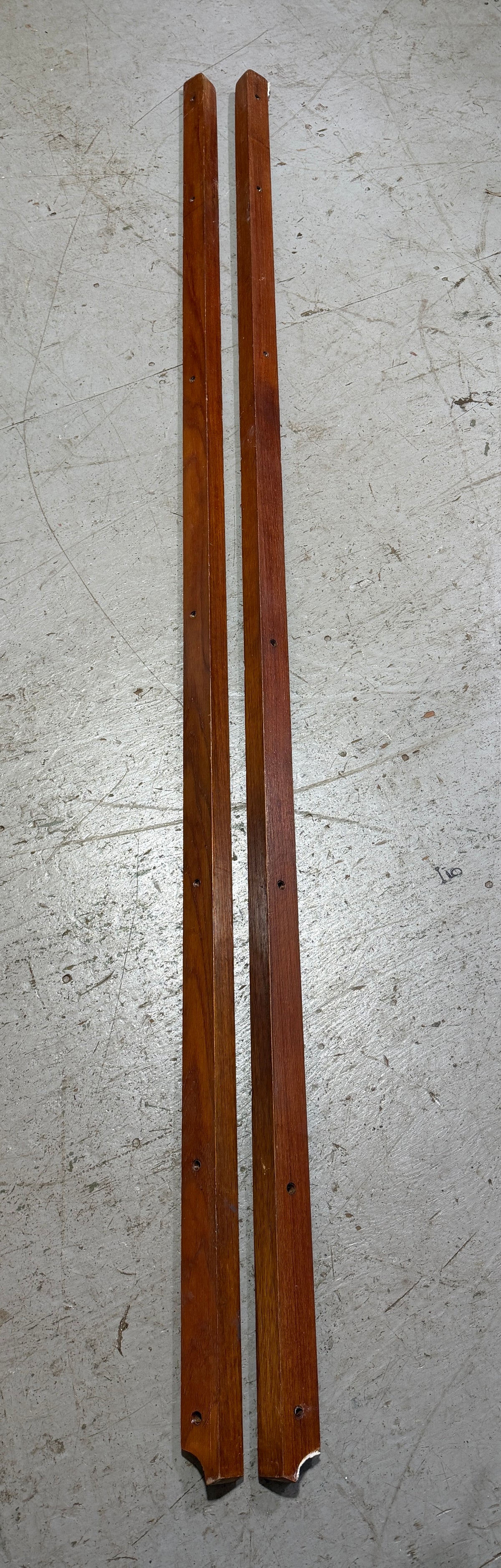 PAIR 69" Long x 1 1/2" x 1 1/8" Interior Teak Trim - Pearson 27