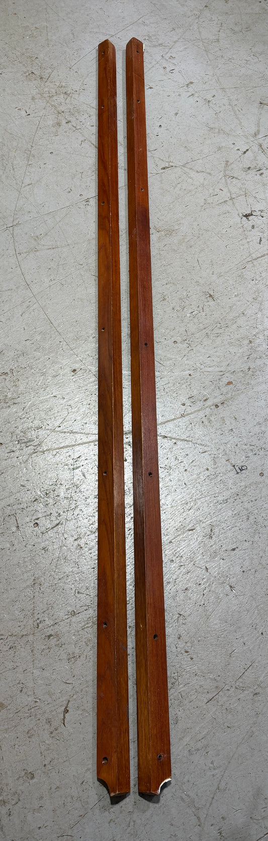 PAIR 69" Long x 1 1/2" x 1 1/8" Interior Teak Trim - Pearson 27
