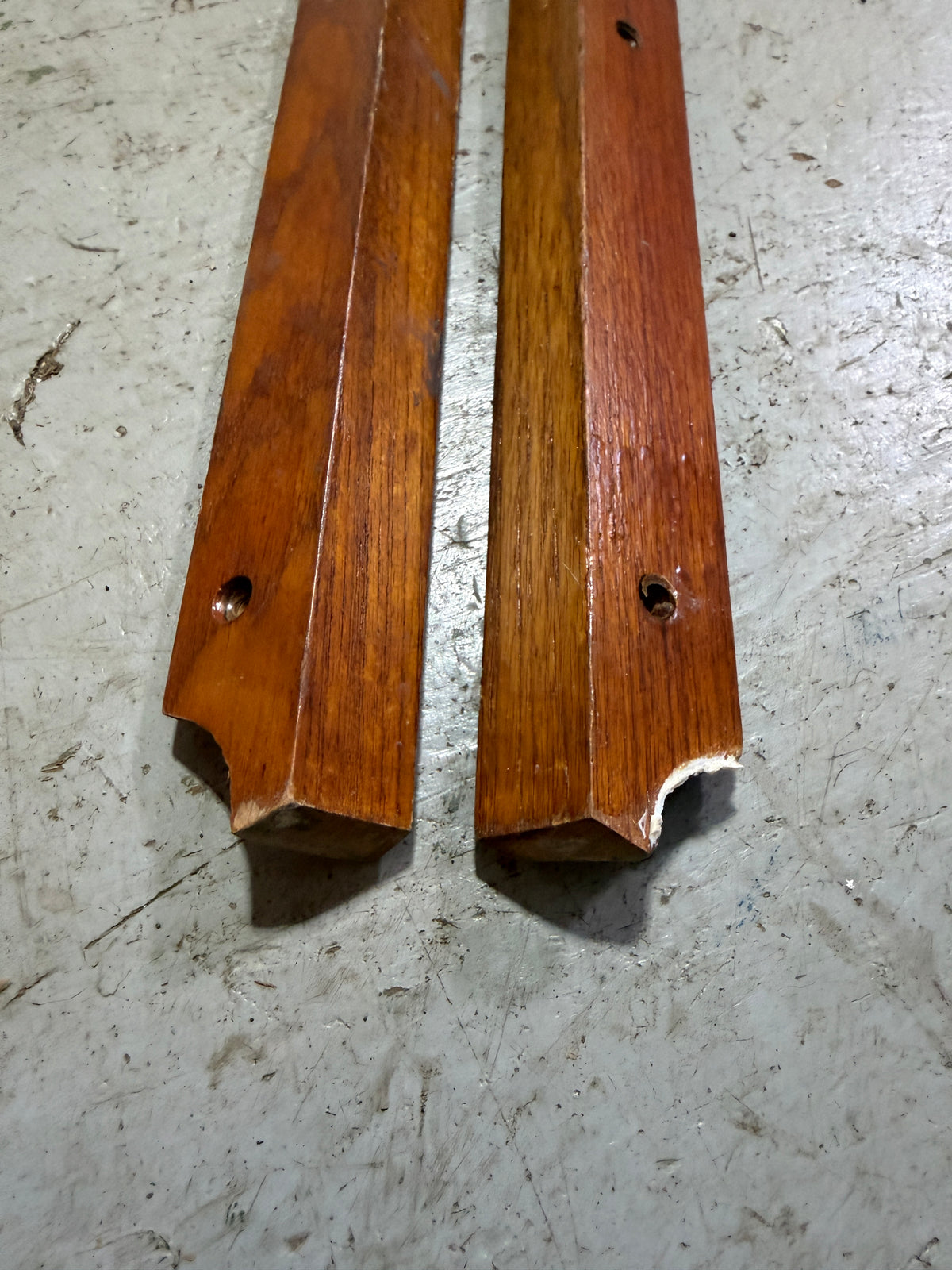 PAIR 69" Long x 1 1/2" x 1 1/8" Interior Teak Trim - Pearson 27