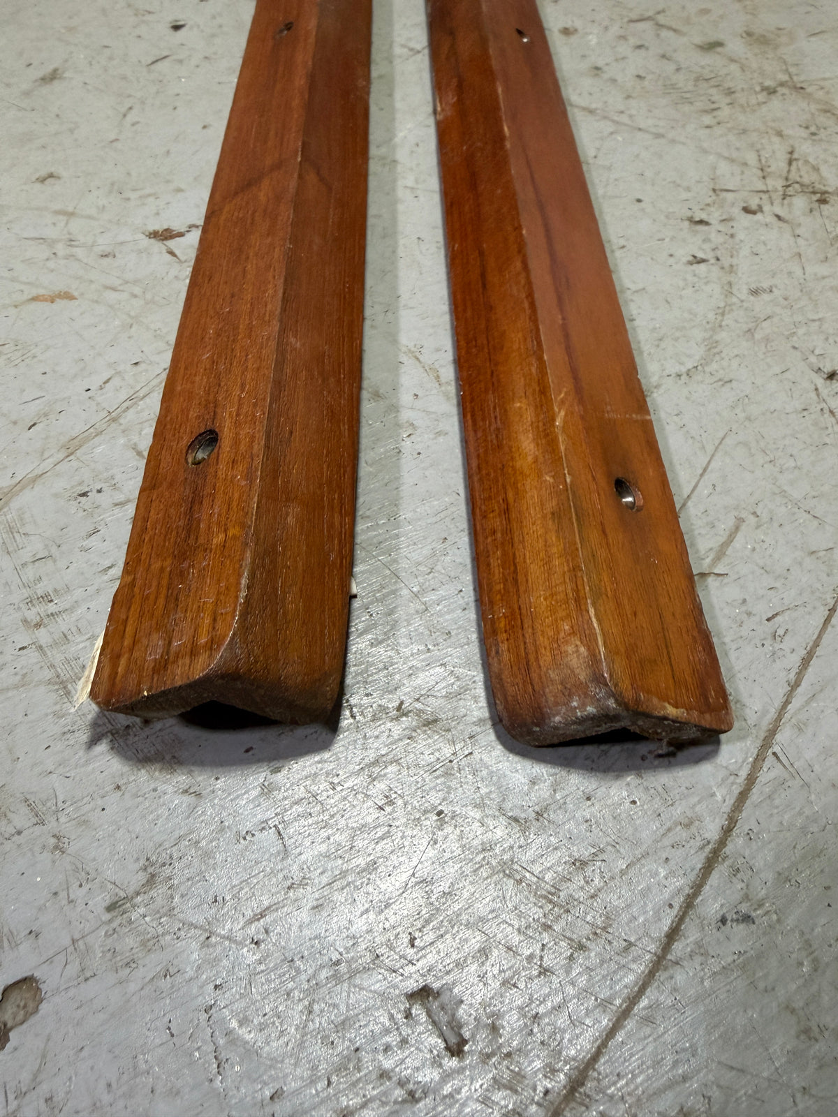 PAIR 69" Long x 1 1/2" x 1 1/8" Interior Teak Trim - Pearson 27