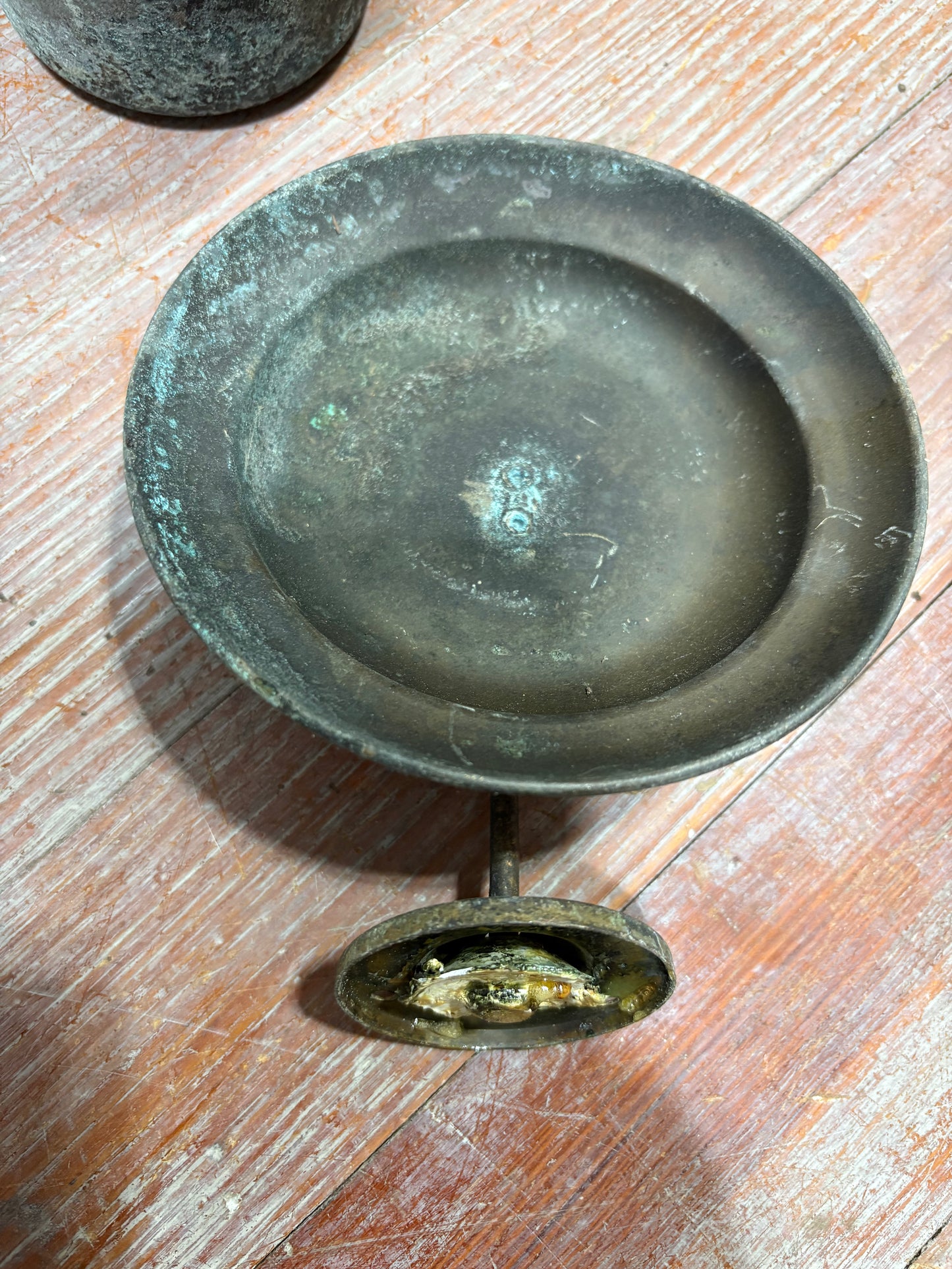 Vintage Bronze Oil Lamp