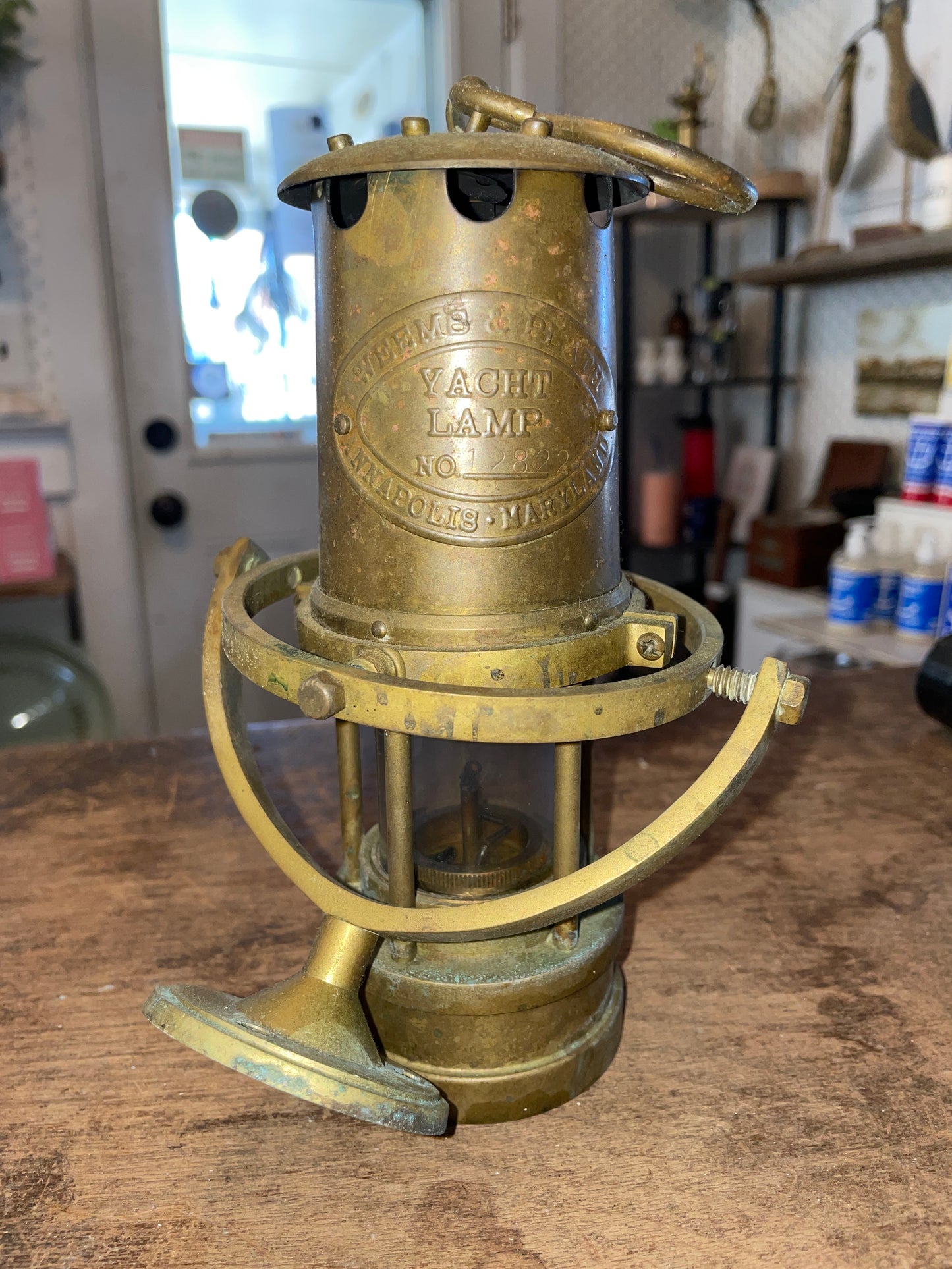 Weems & Plath 9 3/4” Tall Annapolis MD Brass Oil Lamp