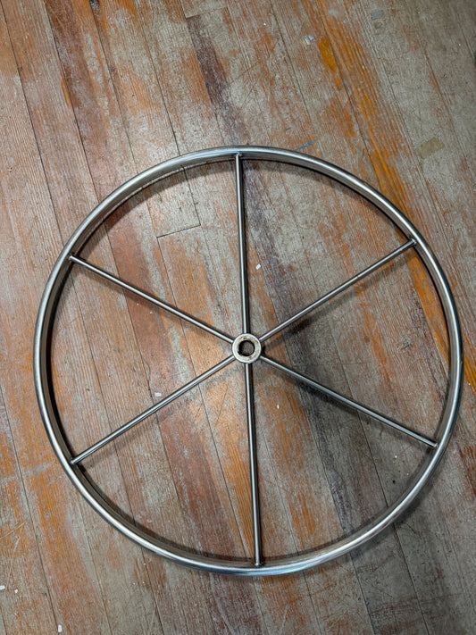 28" Stainless Steel Wheel - 1" Straight Keyed Shaft - WITH Key and Nut - Seafarer 31 MK1 Yawl