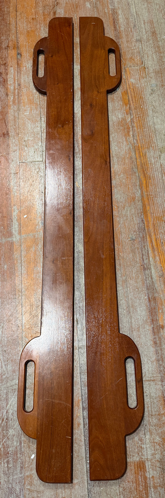 PAIR Beautiful Teak Interior Shelf Rails - 63 3/4" Total Length - Seafarer 31 MK1 Yawl