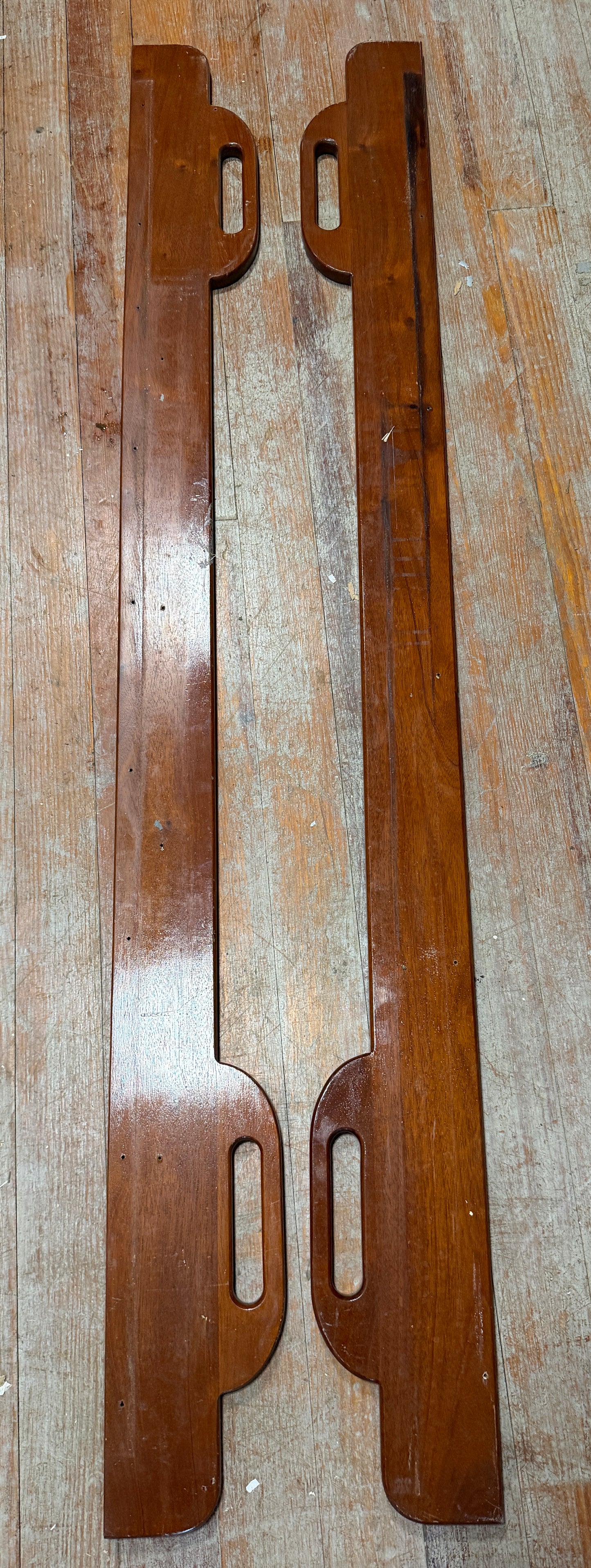 PAIR Beautiful Teak Interior Shelf Rails - 63 3/4" Total Length - Seafarer 31 MK1 Yawl