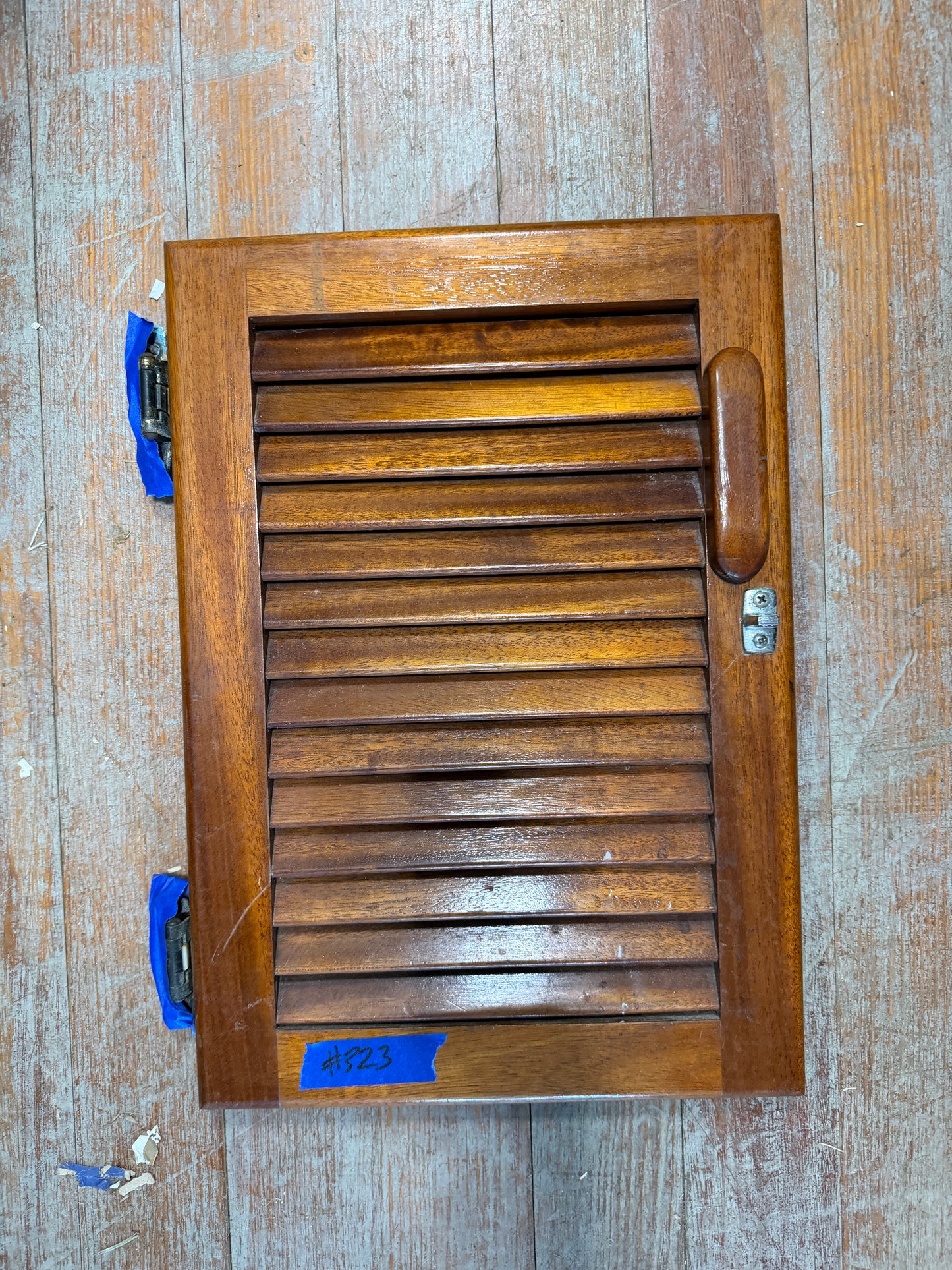 16 7/8" Long x 11 3/8" Wide Interior Louvered Door - Seafarer 31 MK1 Yawl - #323