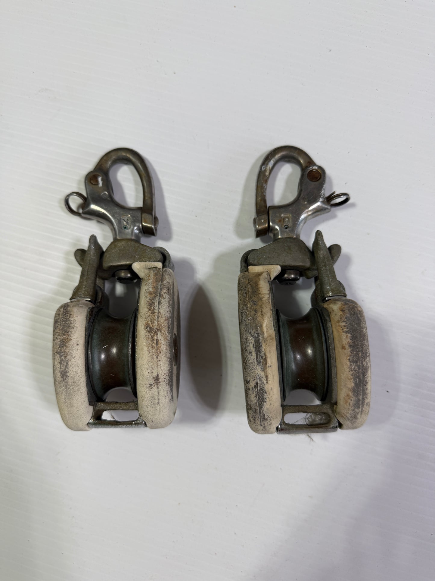 PAIR Nicro Marine Snatch Blocks - 1 3/4" Bronze Sheaves - 1/2" Line
