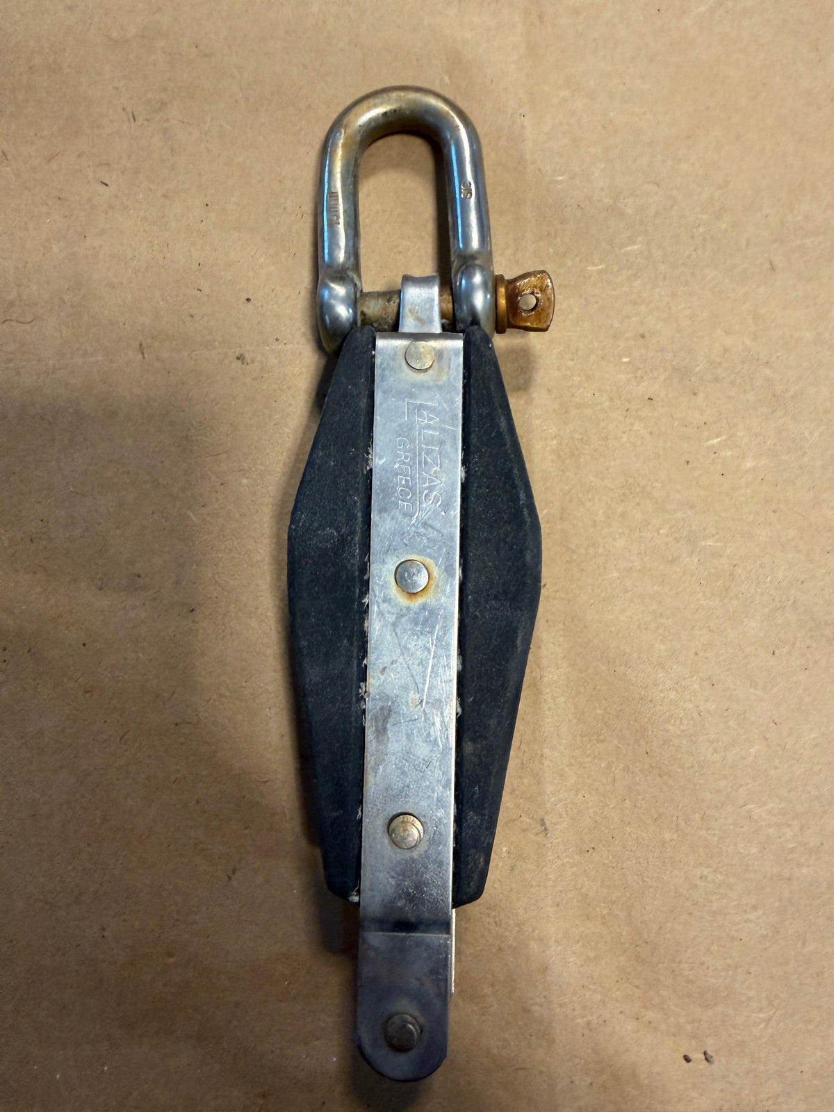 Lalizas Fiddle Block With Becket and Large D Shackle - 7/16" Line