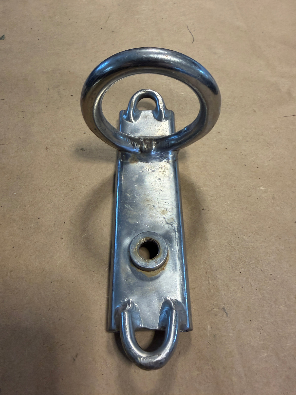 1 1/4" Stainless Steel Mast / Spinnaker Ring Track Car - 2" Eye - Missing Bolt