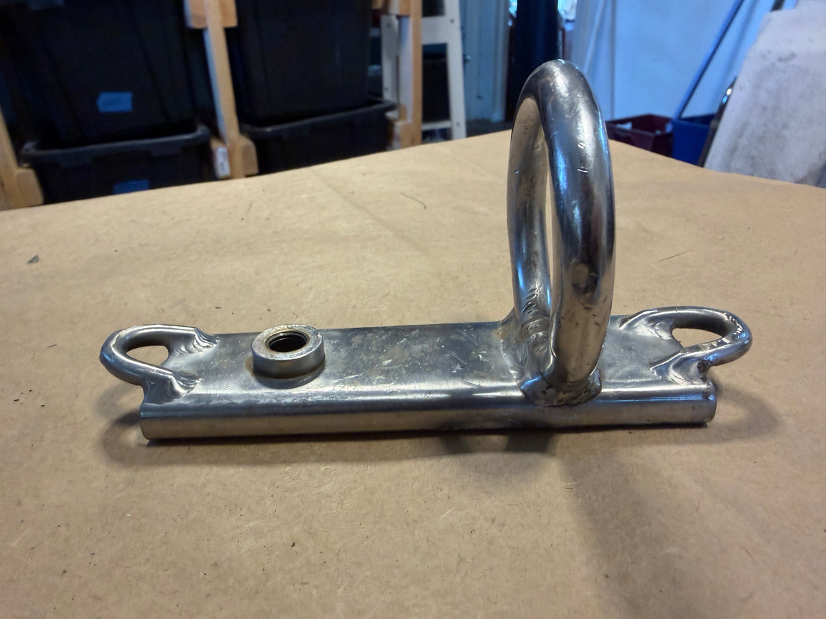 1 1/4" Stainless Steel Mast / Spinnaker Ring Track Car - 2" Eye - Missing Bolt