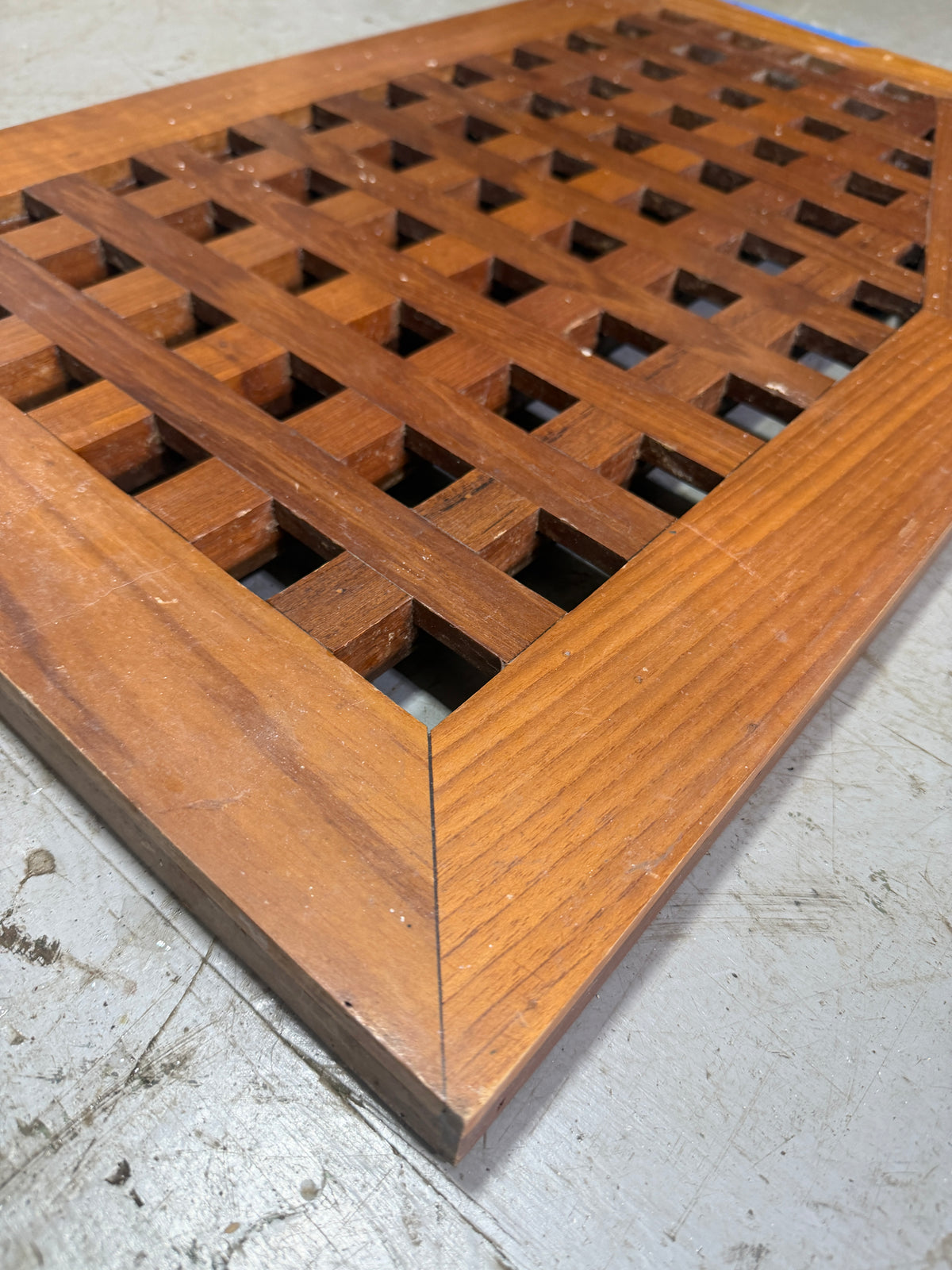 Teak Forward Head Grate - 26 1/2" Long x 16 1/2" Widest x 1 3/8" Thickness - Texas Mariner 38 -- #402