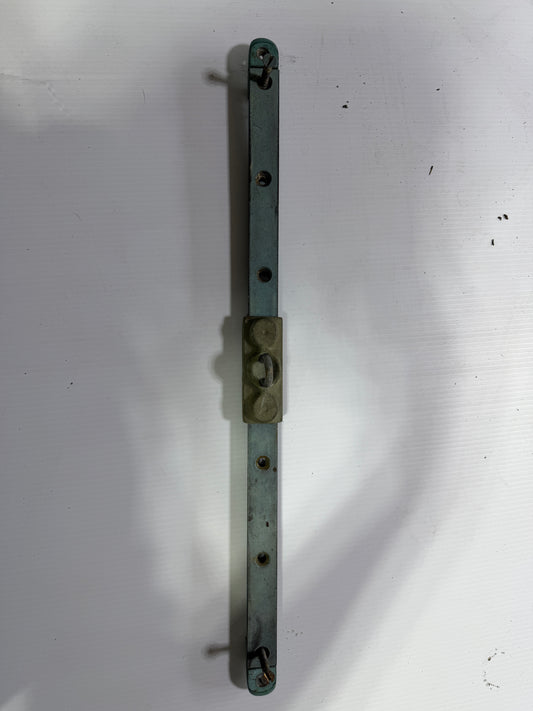 Vintage Solid Bronze 19 1/2" Long x 1" T Track With Ends & Lead Car - Sailmaster 22