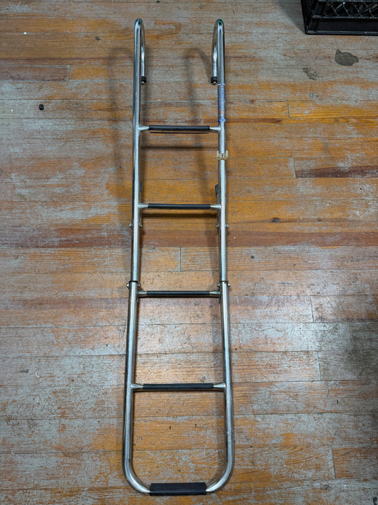 West Marine Folding Gunwale-Mount Ladder - 38" Length Folded - 57" Unfolded Length