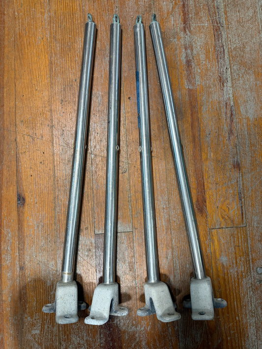LOT OF 4 - 25 1/4" Tall Double Lifeline Stanchions - Unique Aluminum Bases