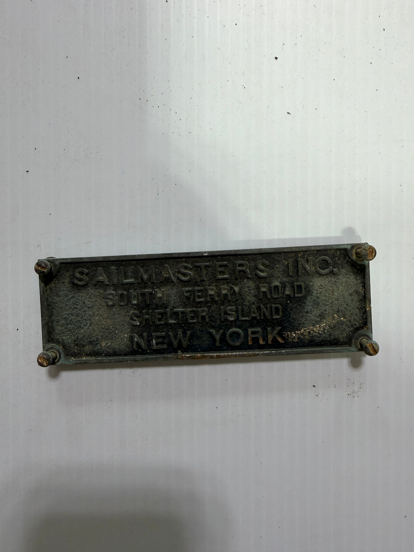 Sailmaster 22 INC South Ferry Road Shelter Island NEW YORK Builders Plate