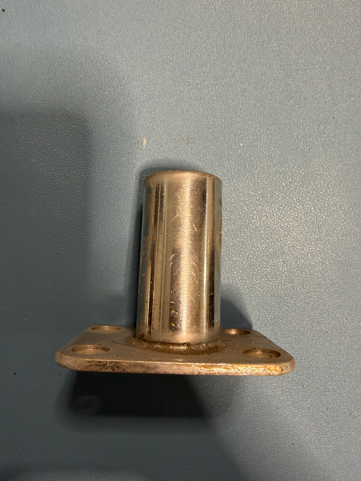 Straight Stainless Steel Stanchion Base - 1" Diameter Tubing - 3" x 2 1/4" Base x 2 5/8" Height