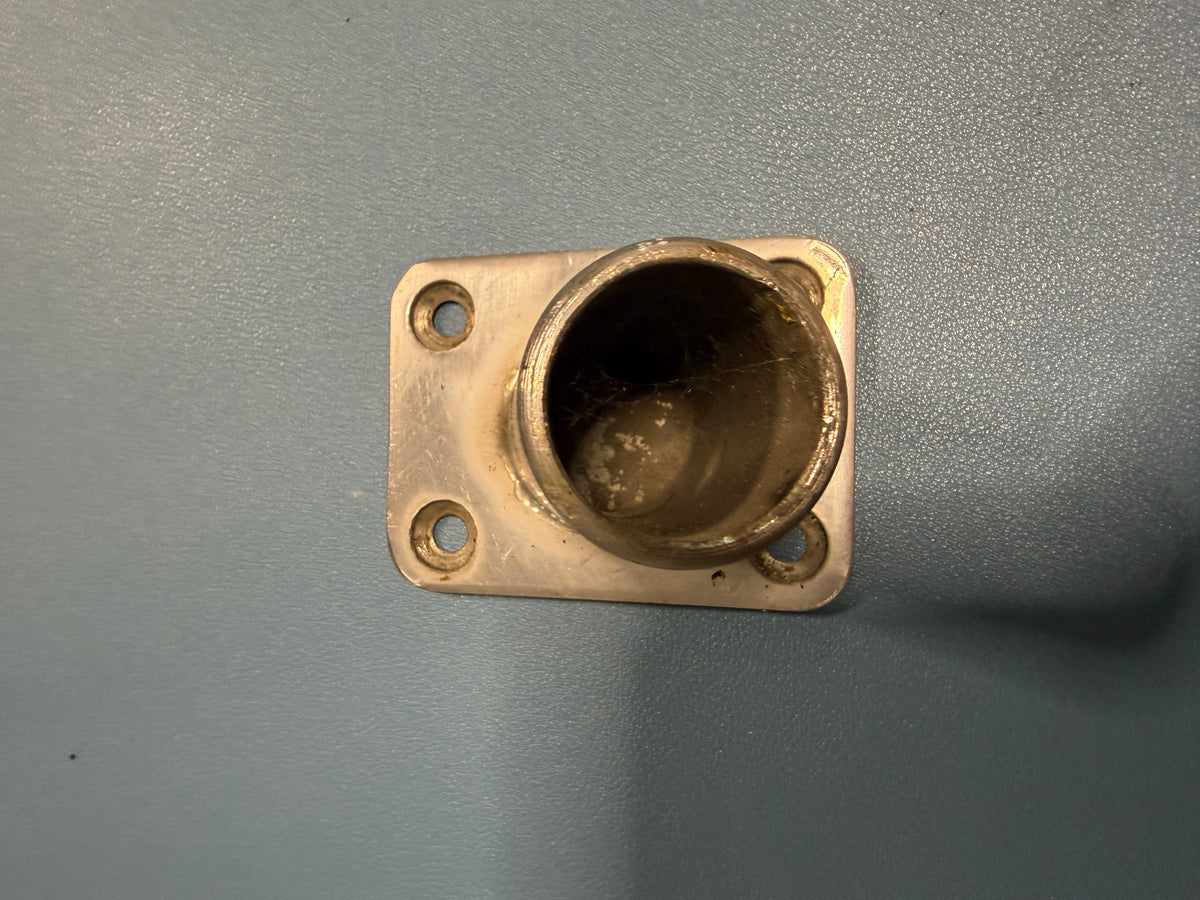 Stainless Steel Angled Stanchion Base - 1" Tubing Diameter - 3" x 2 1/4" Base