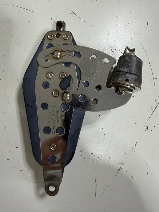 Harken Ratcheting Swivel Fiddle Block With Cam Cleat 3” Largest Sheave 2 3/4” Smallest -3/8” Line