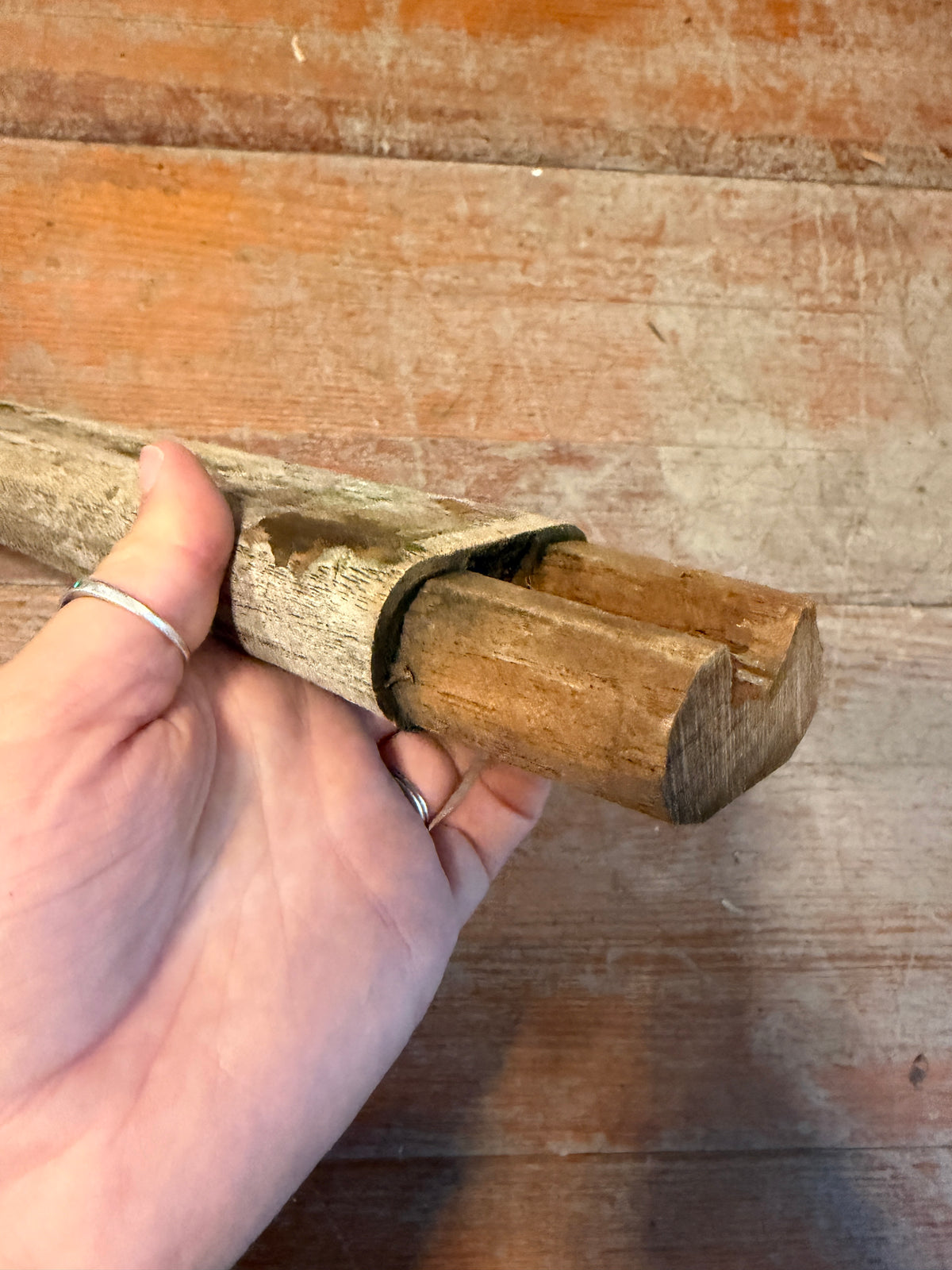 19" Long Teak Had Rail Piece - 2 1/8" Long x 1" Wide x 1" Thick