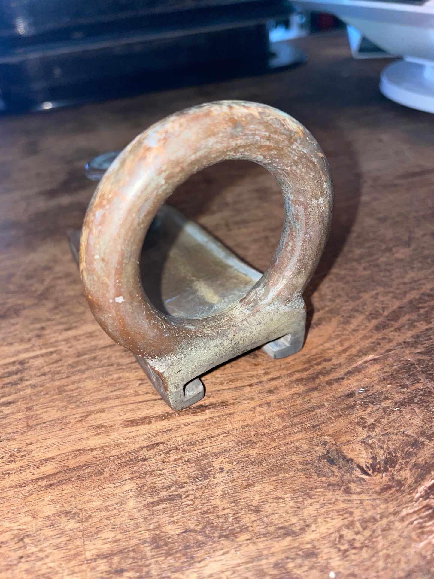 Large Bronze Spring Loaded Mast Ring With 1 1/4” Track