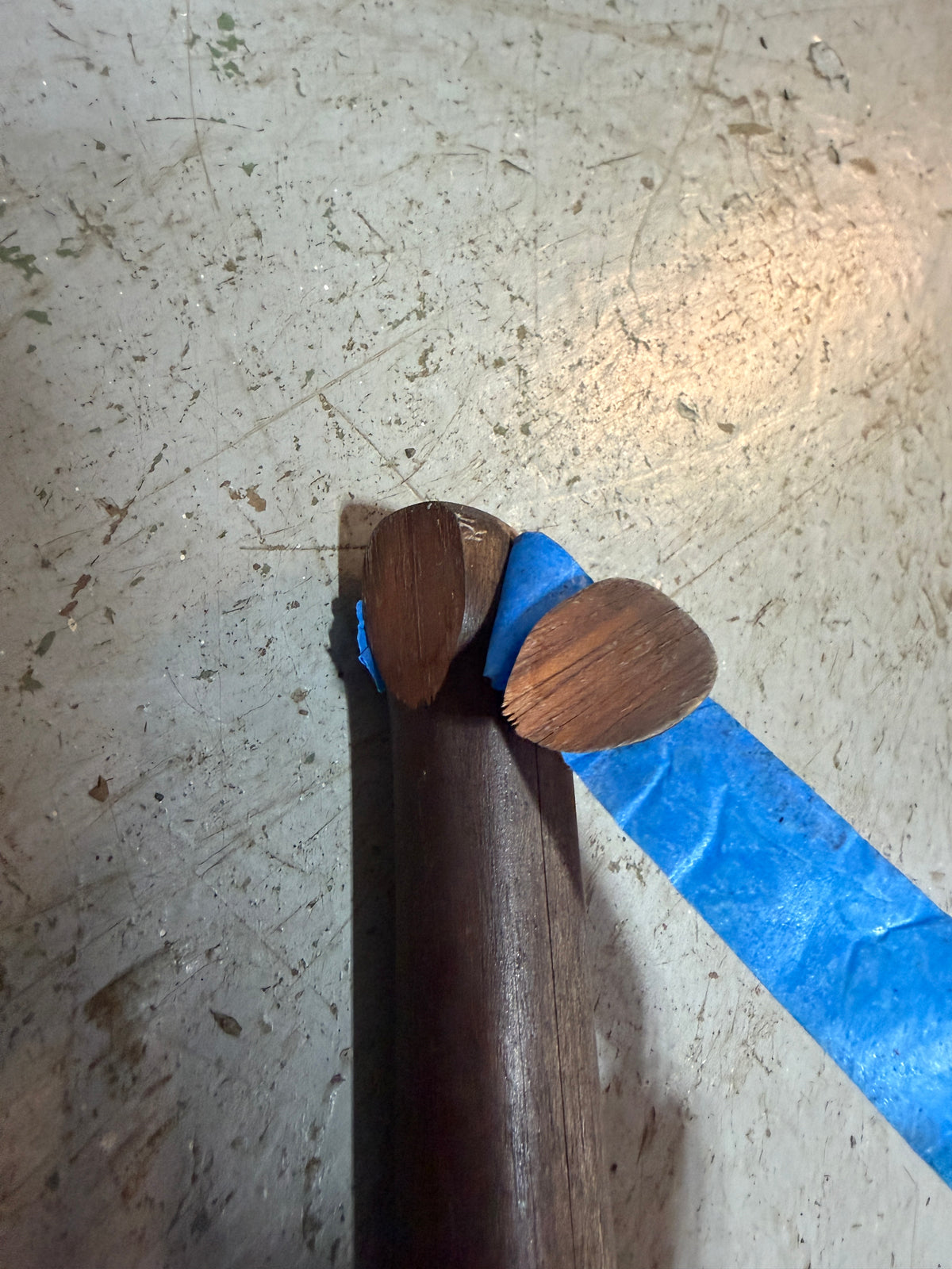 44 1/2" Long - Slightly Curved Tiller Handle With Hardware - Pearson Ensign 22