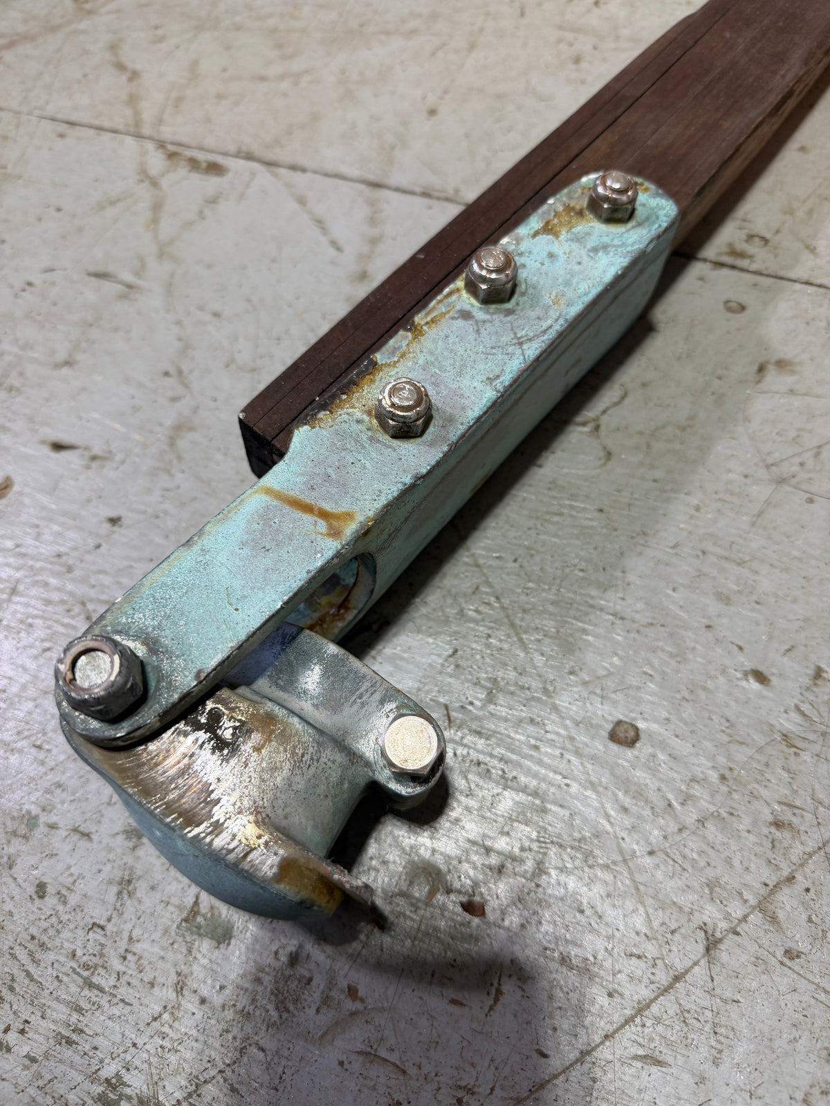 44 1/2" Long - Slightly Curved Tiller Handle With Hardware - Pearson Ensign 22