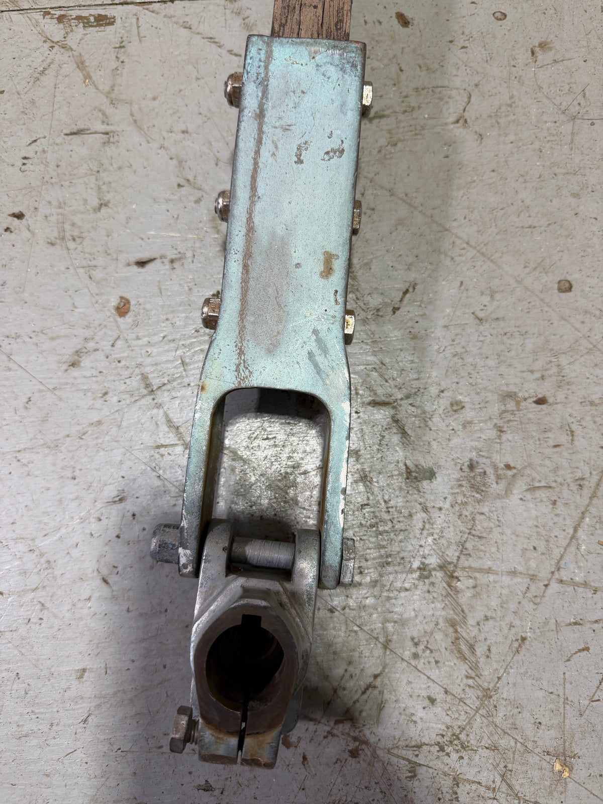 44 1/2" Long - Slightly Curved Tiller Handle With Hardware - Pearson Ensign 22