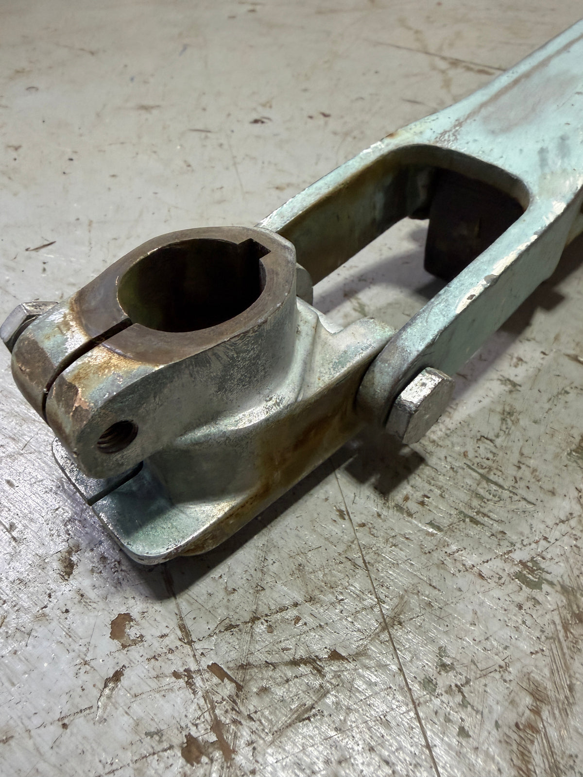 44 1/2" Long - Slightly Curved Tiller Handle With Hardware - Pearson Ensign 22