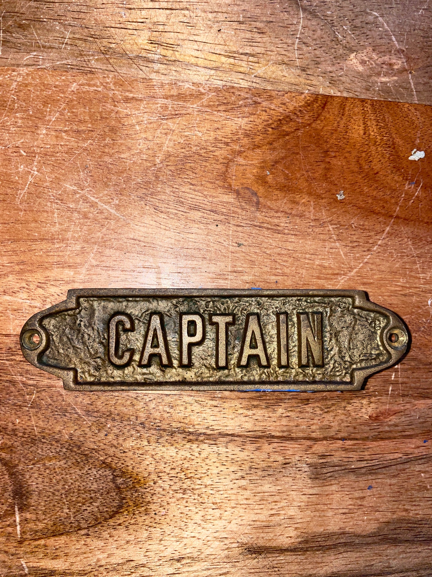 Small Brass Captain Plaque