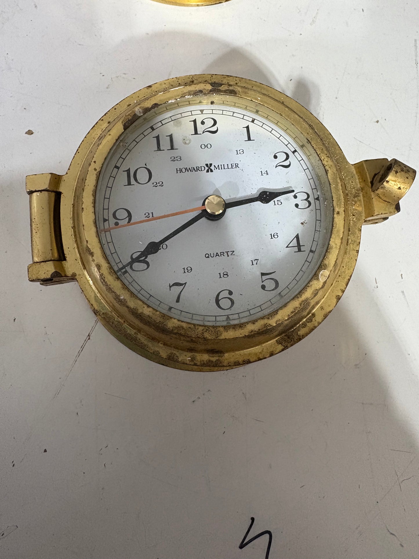 Howard Miller Brass Clock 4 1/2"