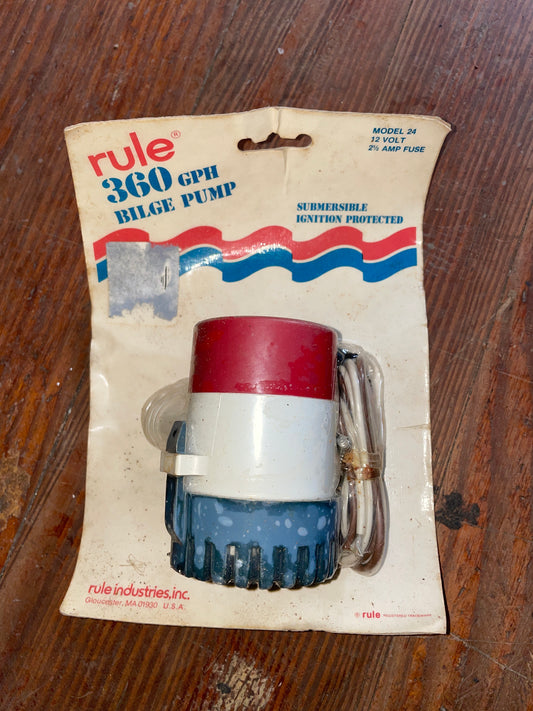 Rule 360 GPH Bilge Pump Model 24- NEW