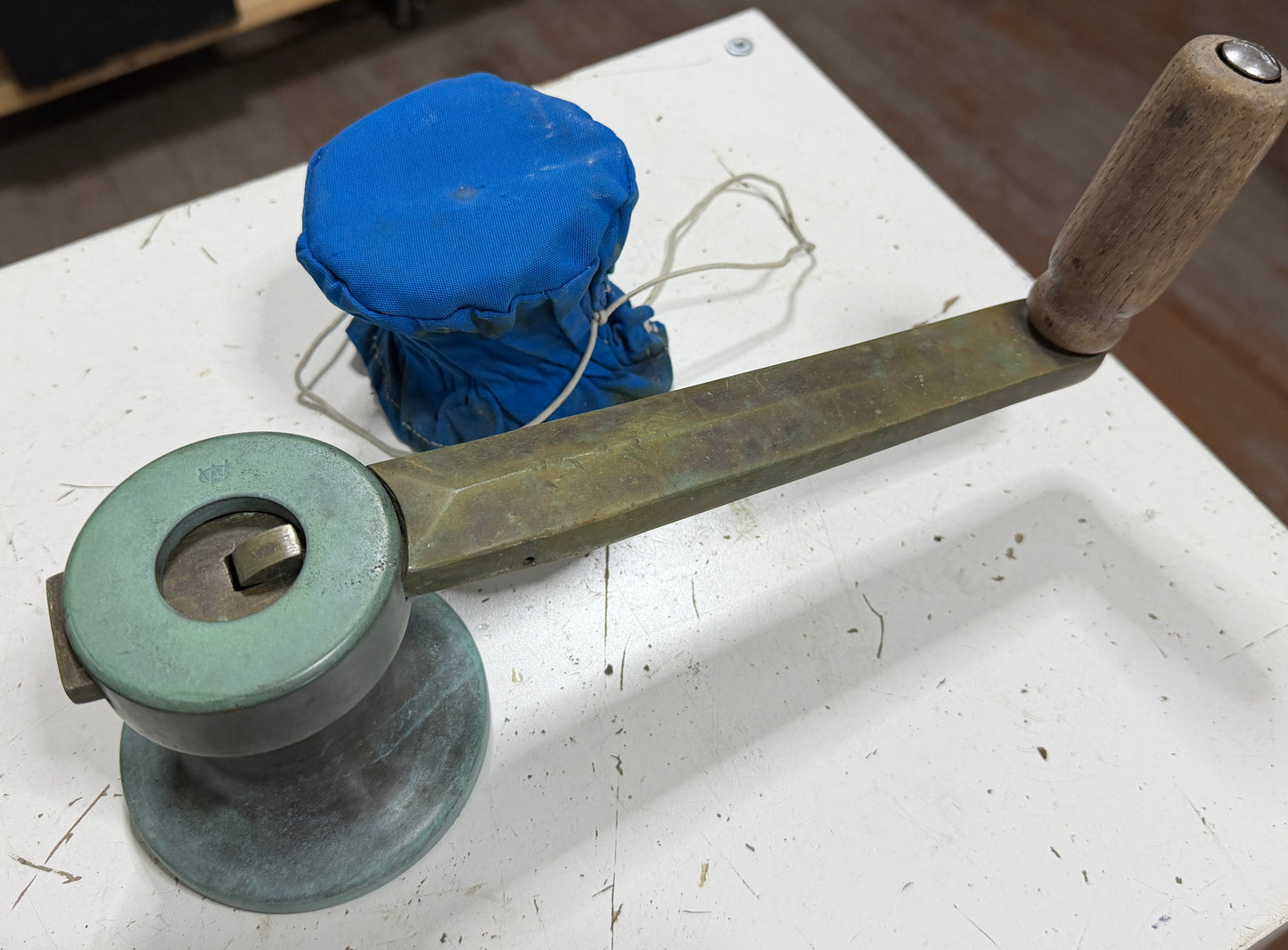 Vintage Wilcox Crittenden Bronze Winch With Handle & Cover