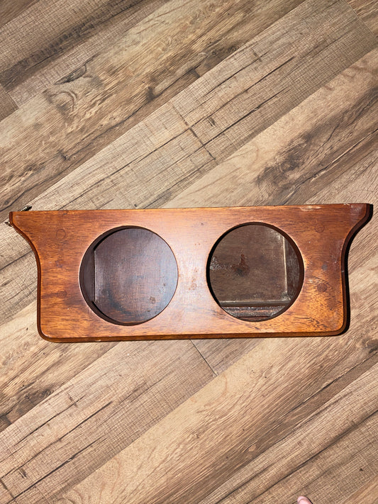 Teak Double Cup Holder