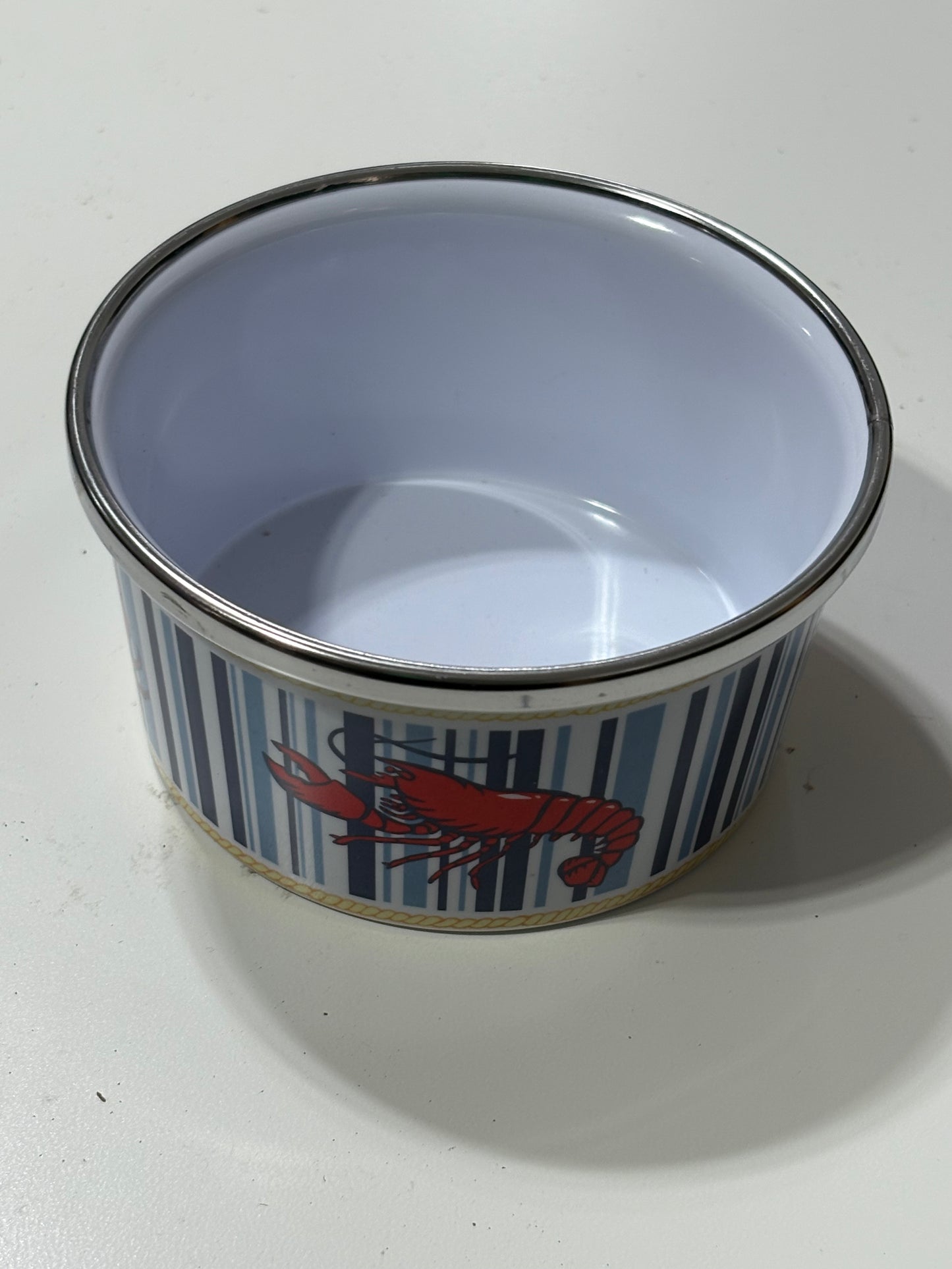 4 Piece Melamine Bowl with Stainless Steel Rim Set