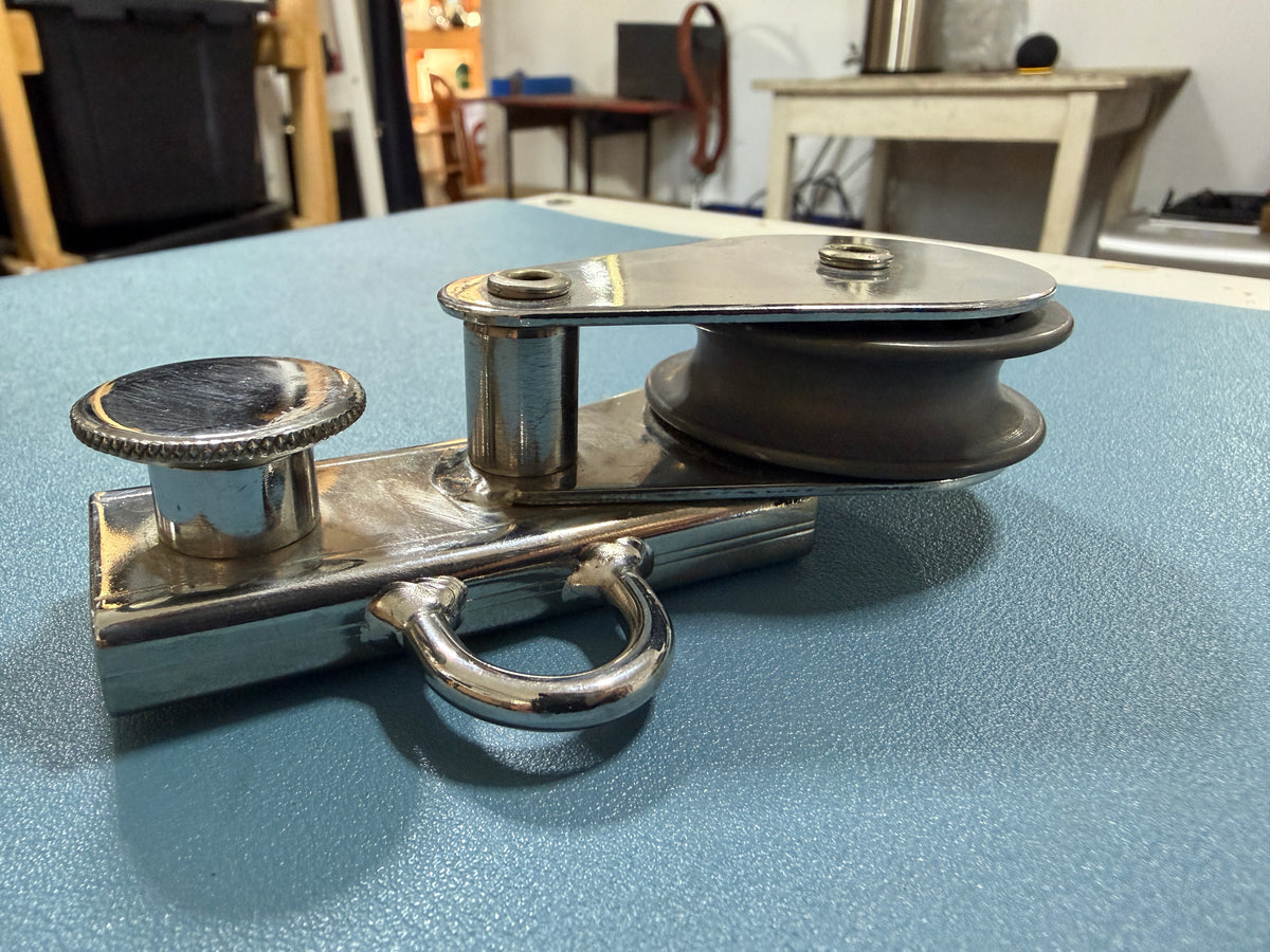 Reefing 1" Track Car Block - 2" Sheave x 3/8" Line