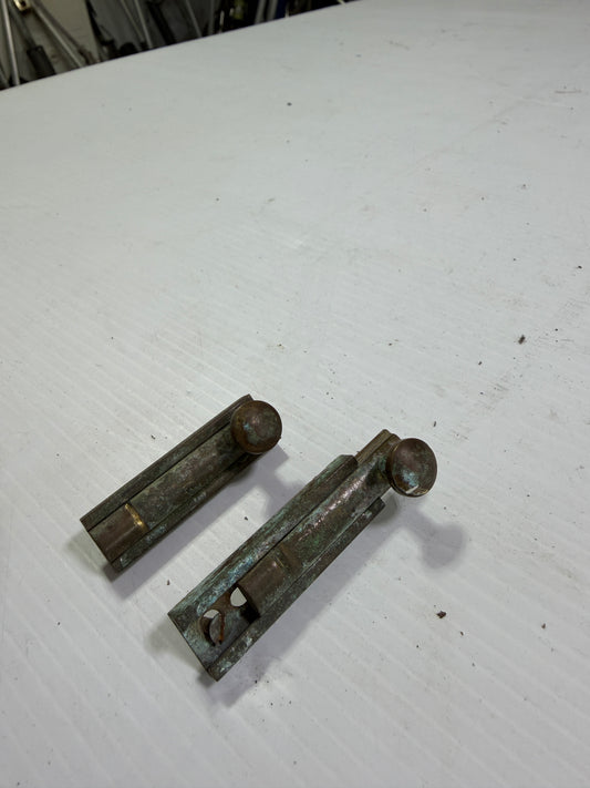 PAIR Vintage Barrel Bolt Locks