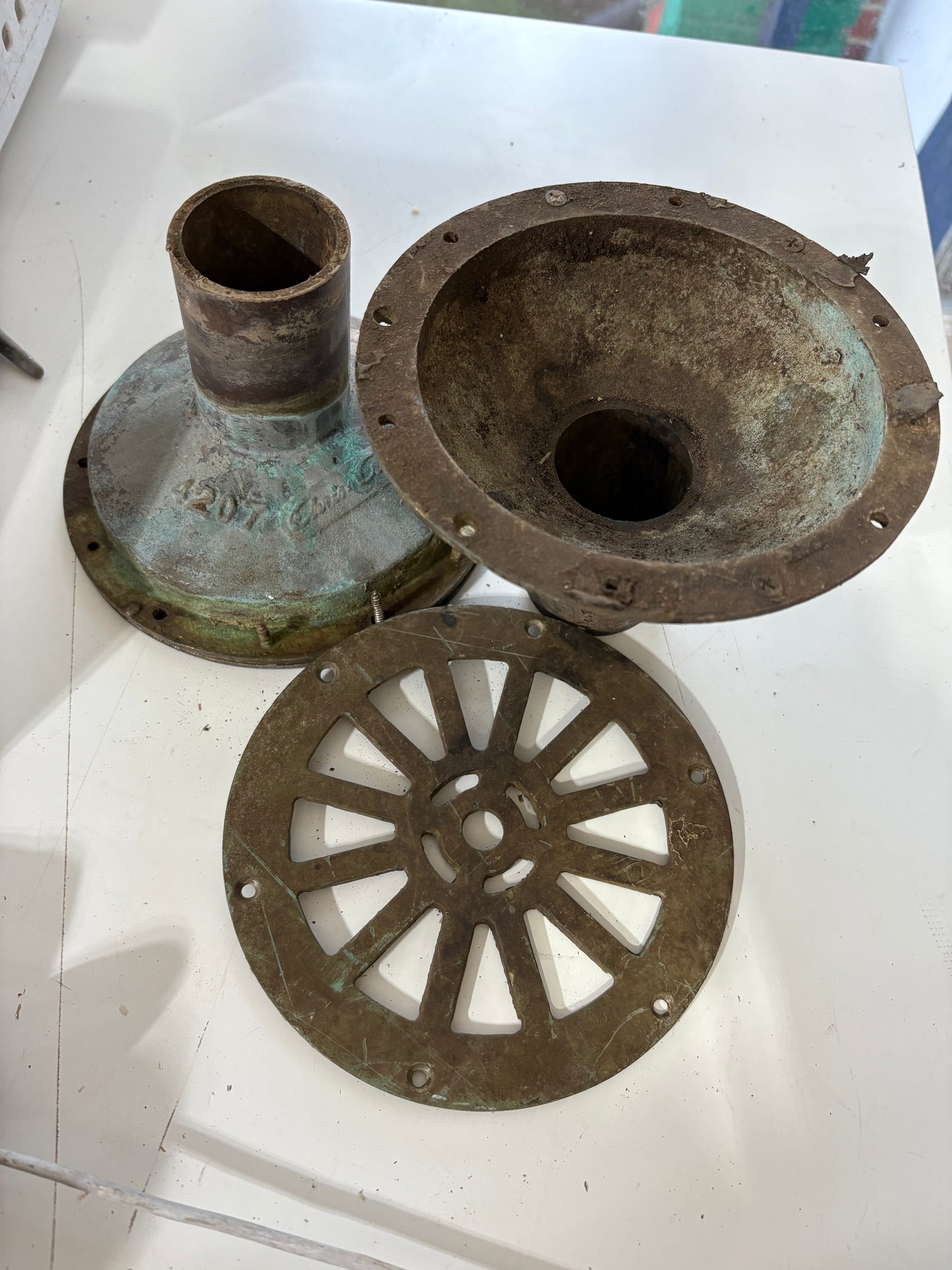 PAIR Vintage Bronze Chris Craft Deck Drain Scupper #207