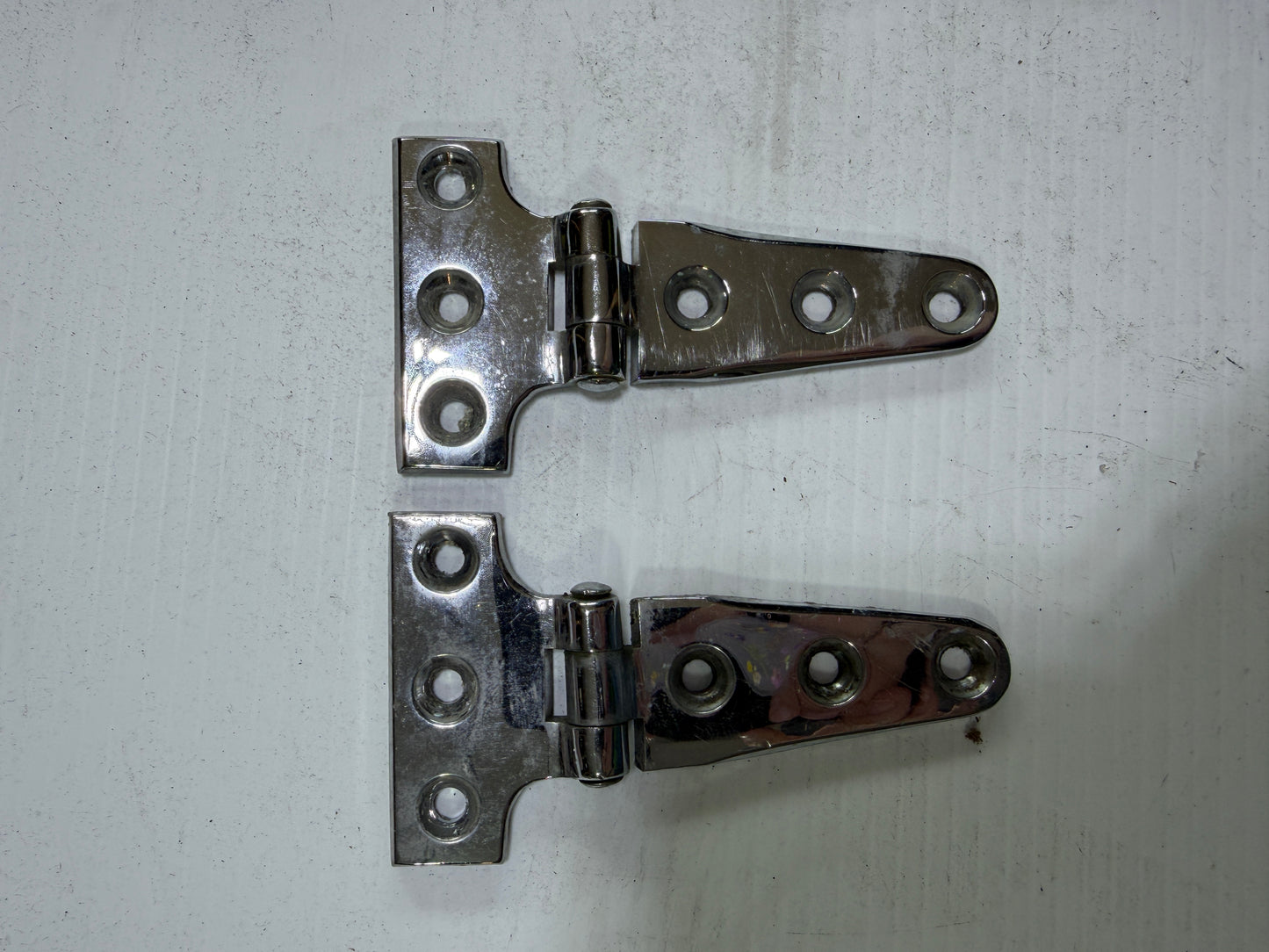 PAIR Chromed Bronze Perko Hinges