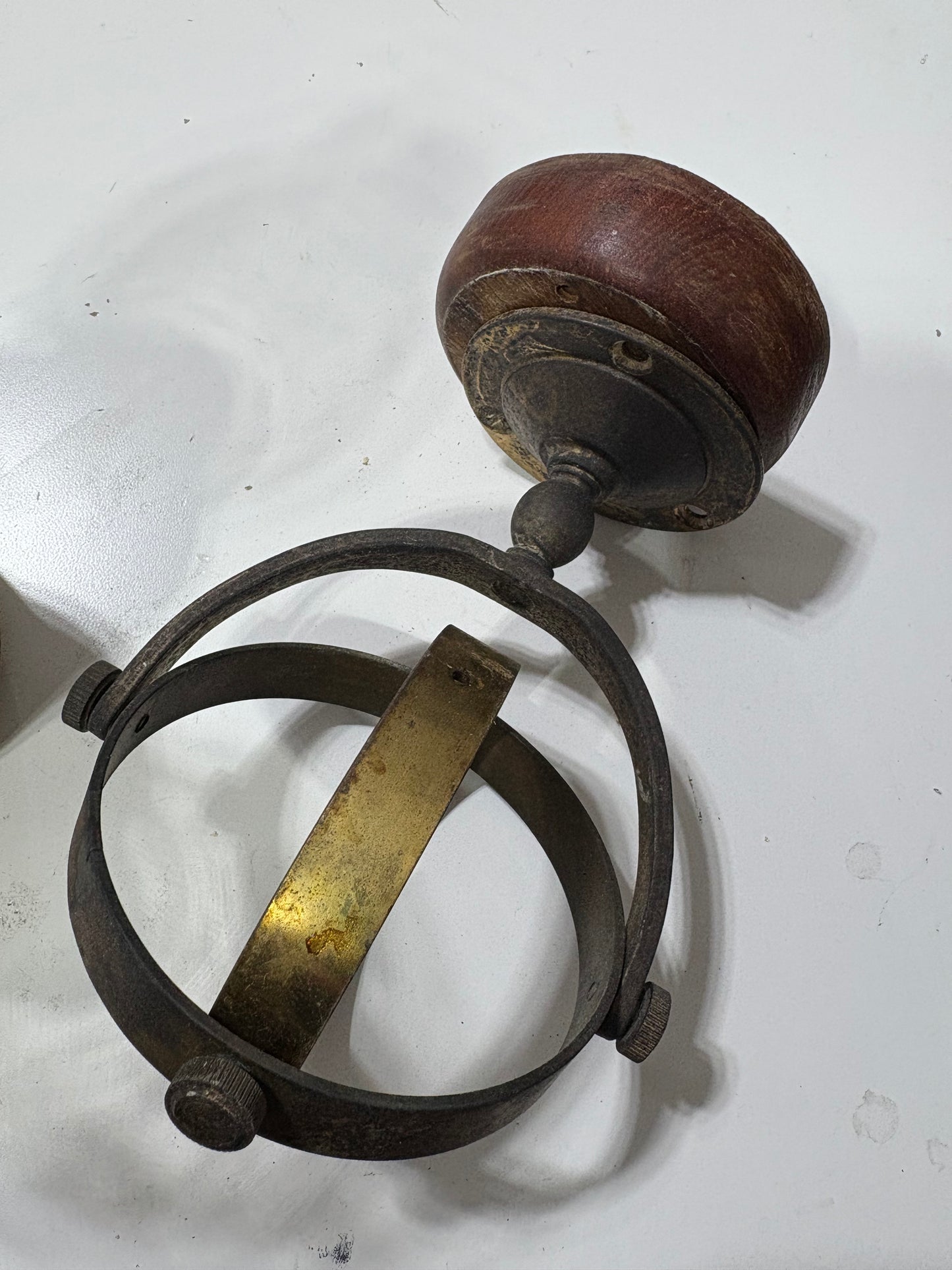 Brass Oil Lamp with base, Gimbal and deflector