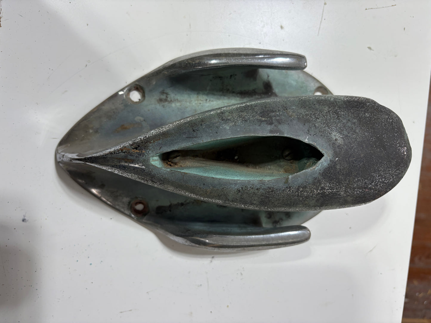 Vintage Chromed Bronze Chris Craft Bow Light/Cleat