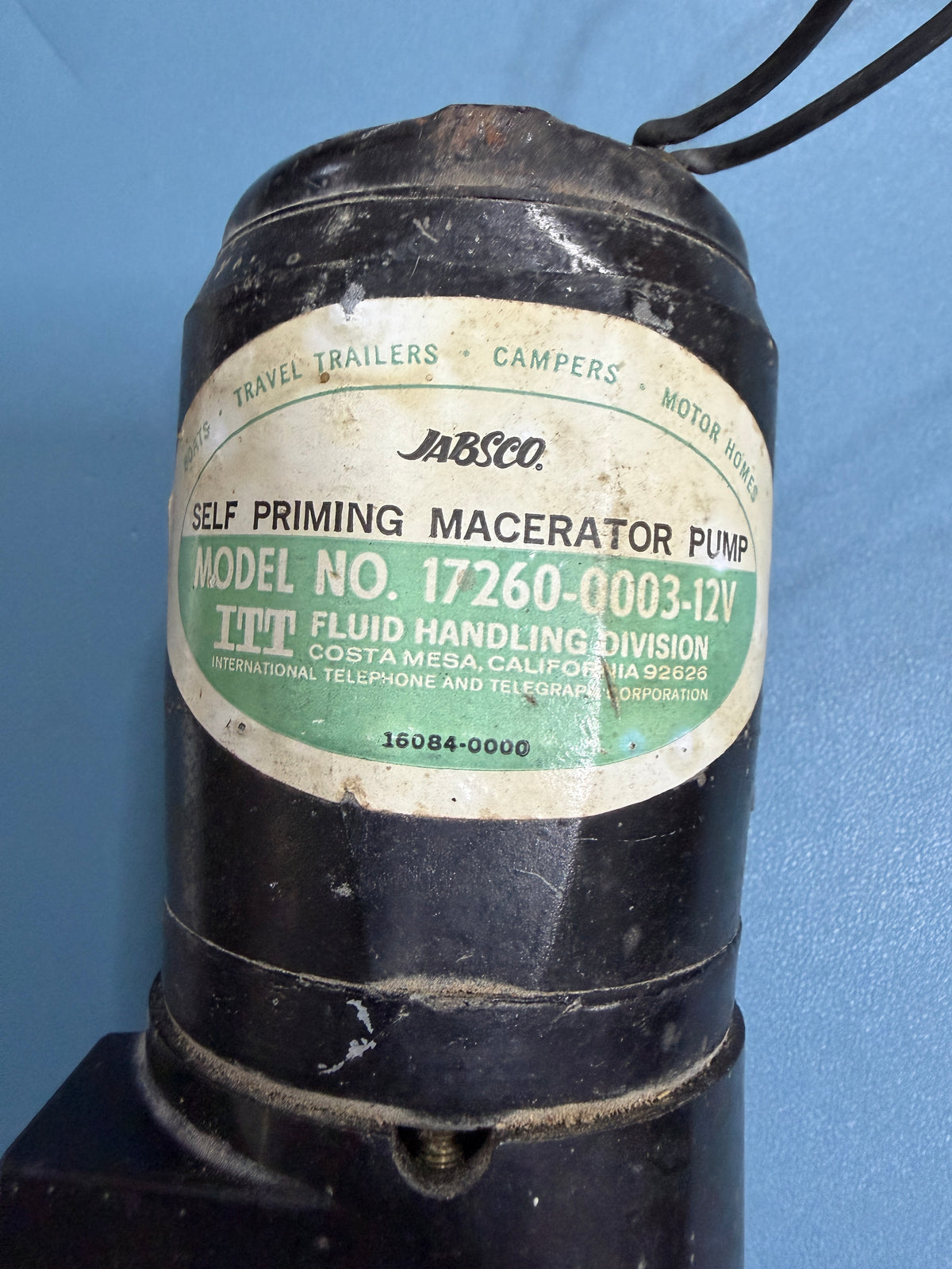 Jabsco Macerator Pump MODEL 17260-0003 - untested